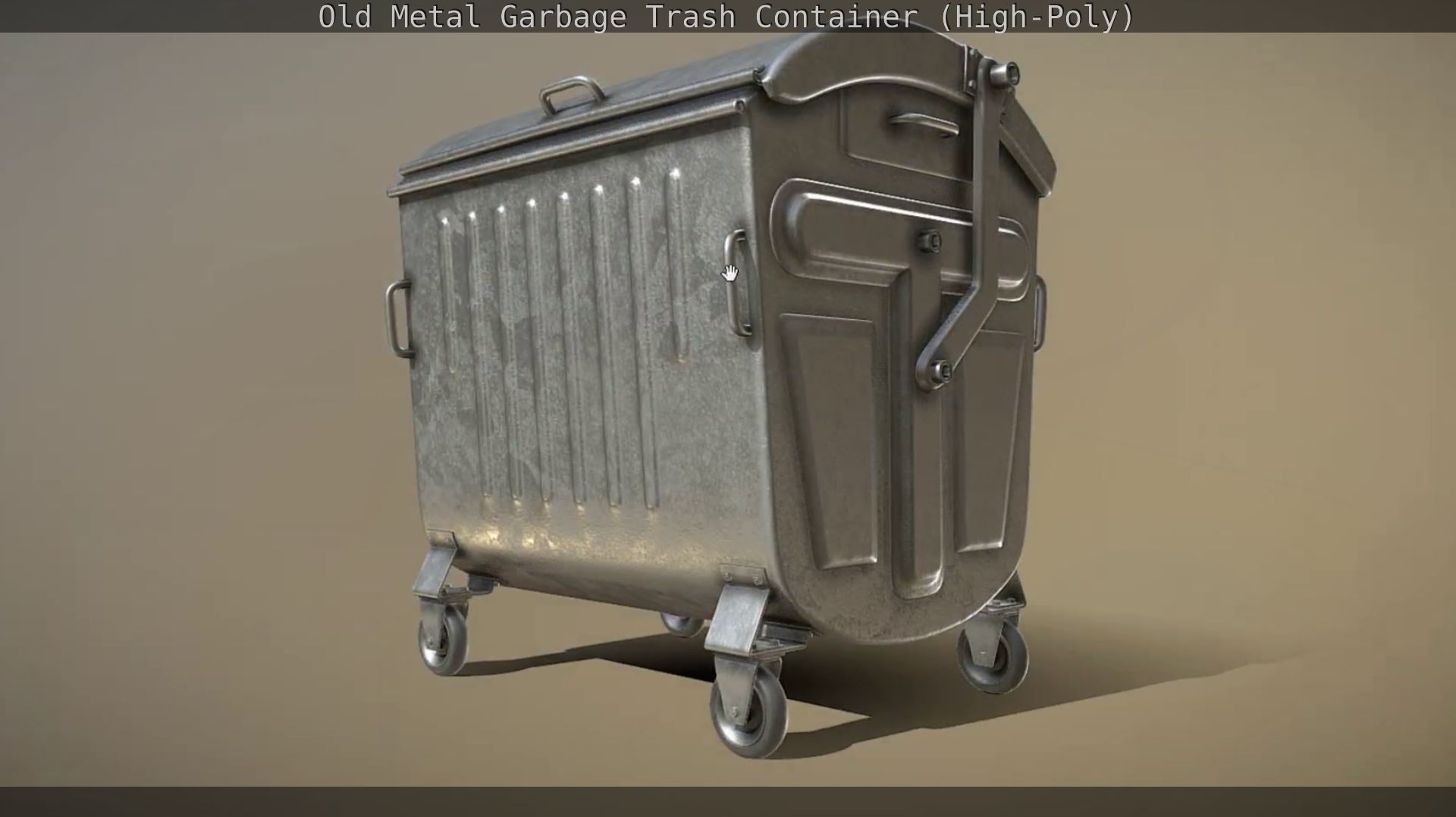 Old Metal Garbage Trash Container High-Poly 3D model_26