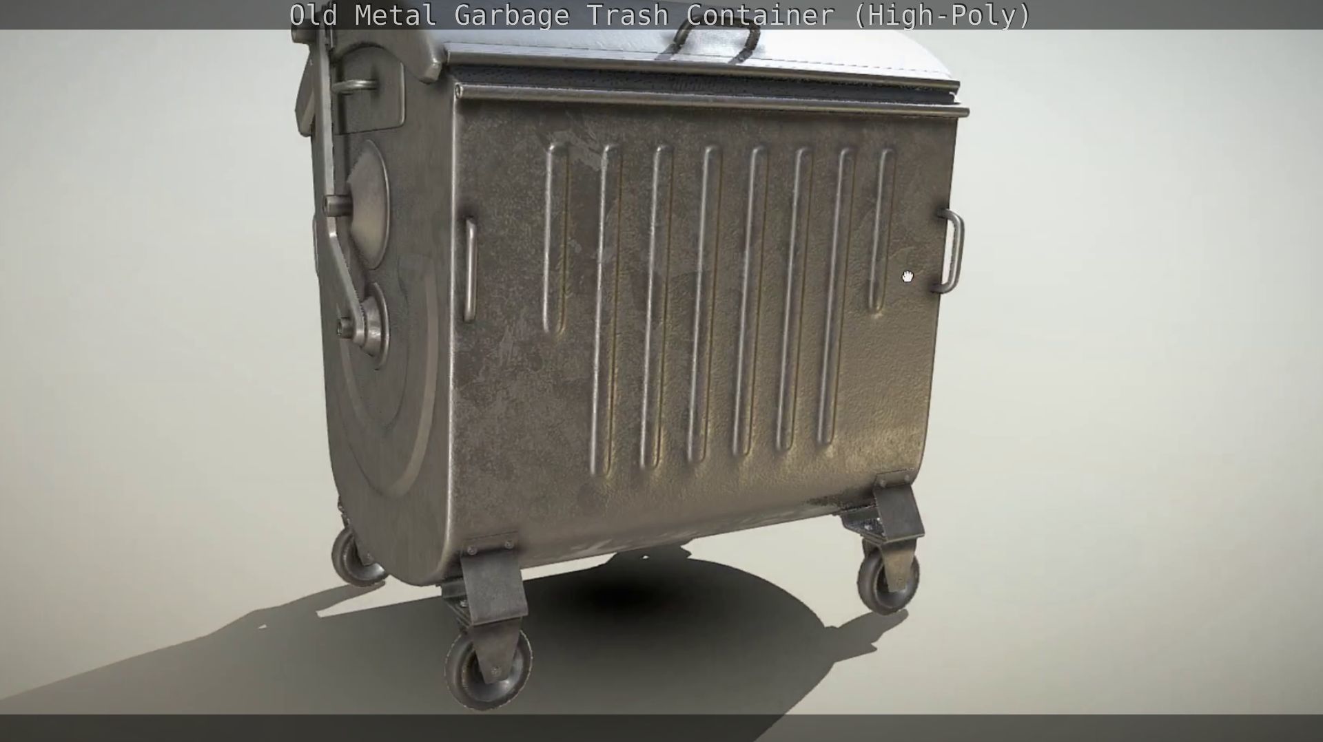 Old Metal Garbage Trash Container High-Poly 3D model_7