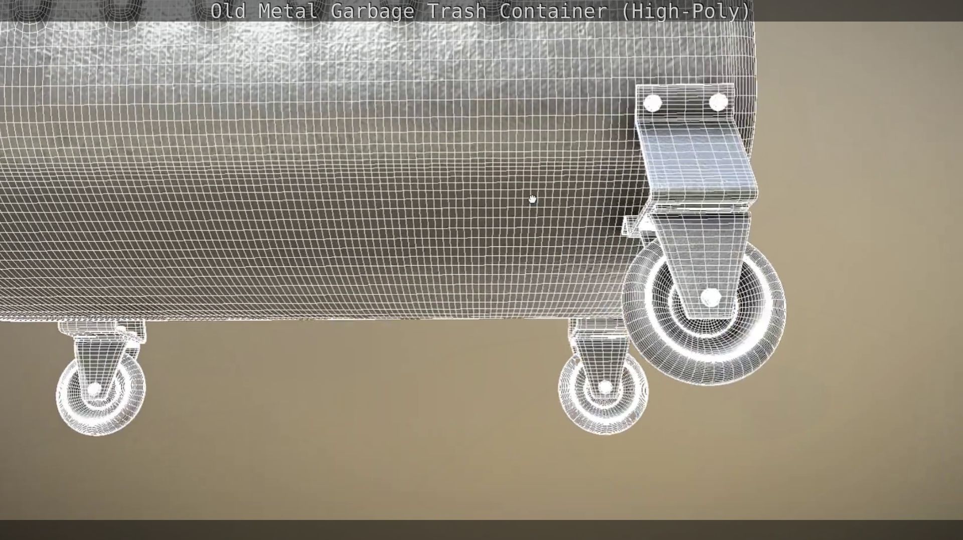 Old Metal Garbage Trash Container High-Poly 3D model_92