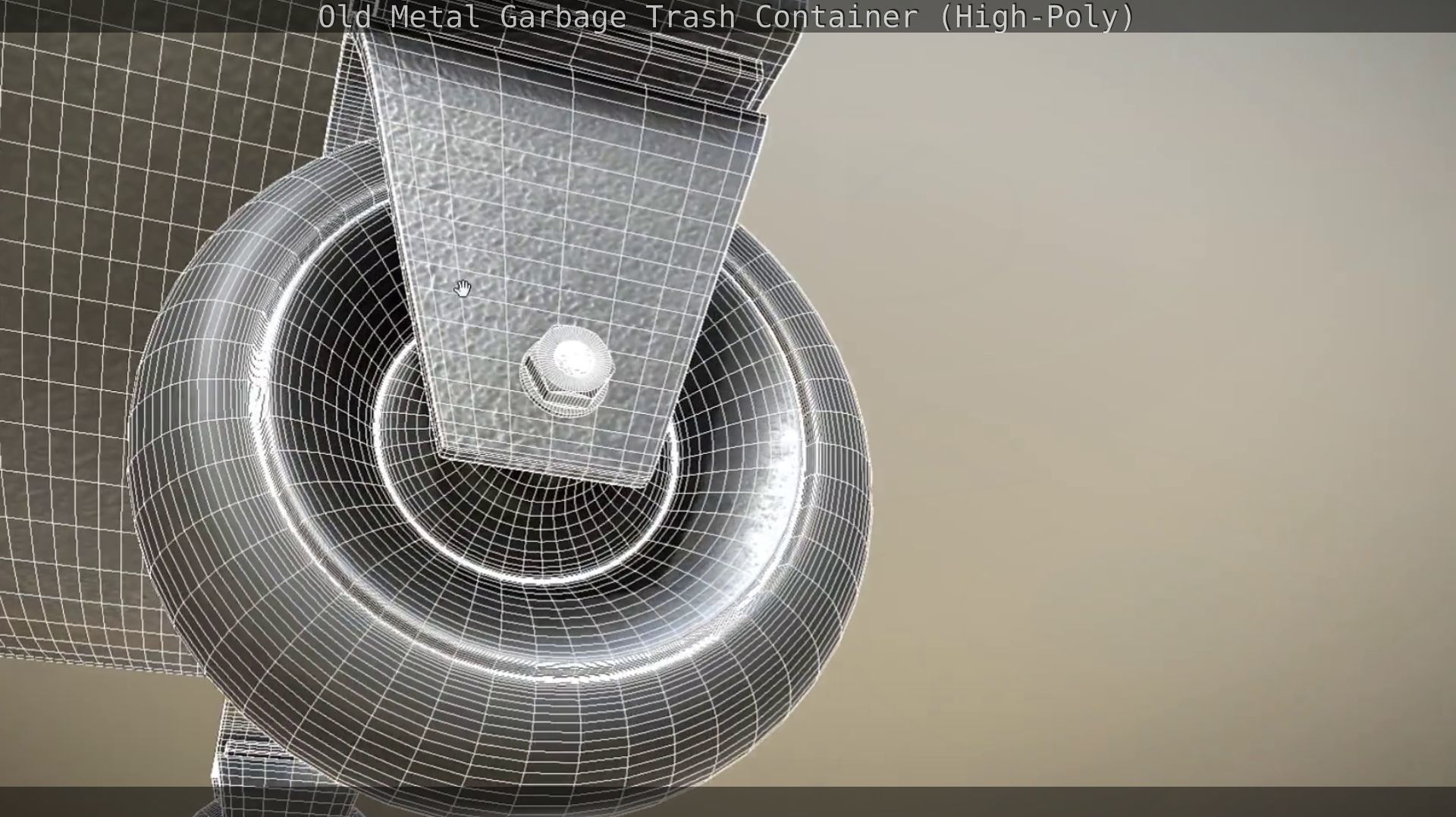 Old Metal Garbage Trash Container High-Poly 3D model_87