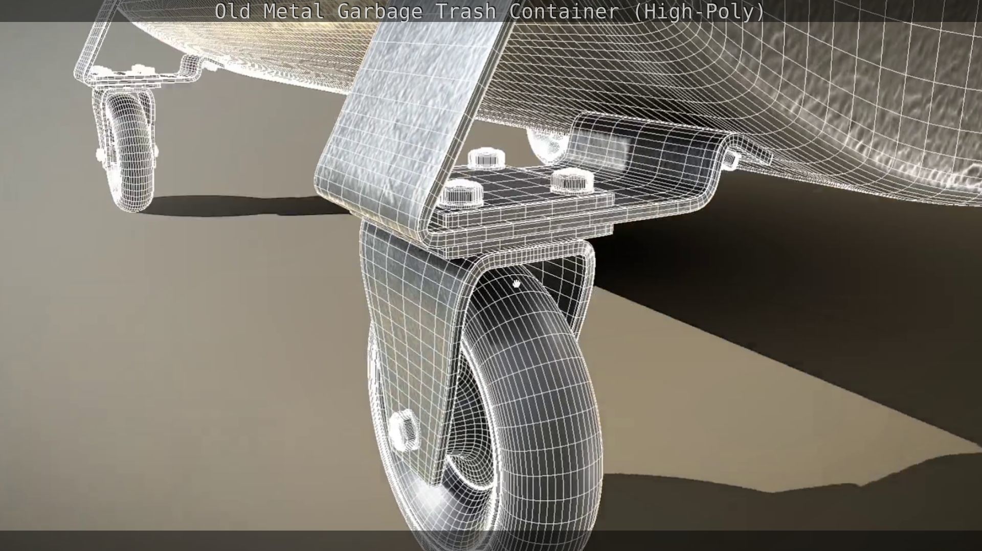 Old Metal Garbage Trash Container High-Poly 3D model_78