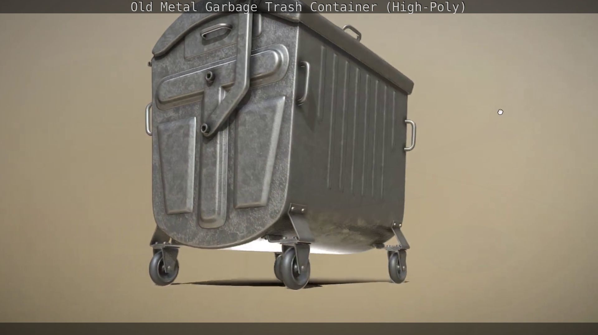 Old Metal Garbage Trash Container High-Poly 3D model_15