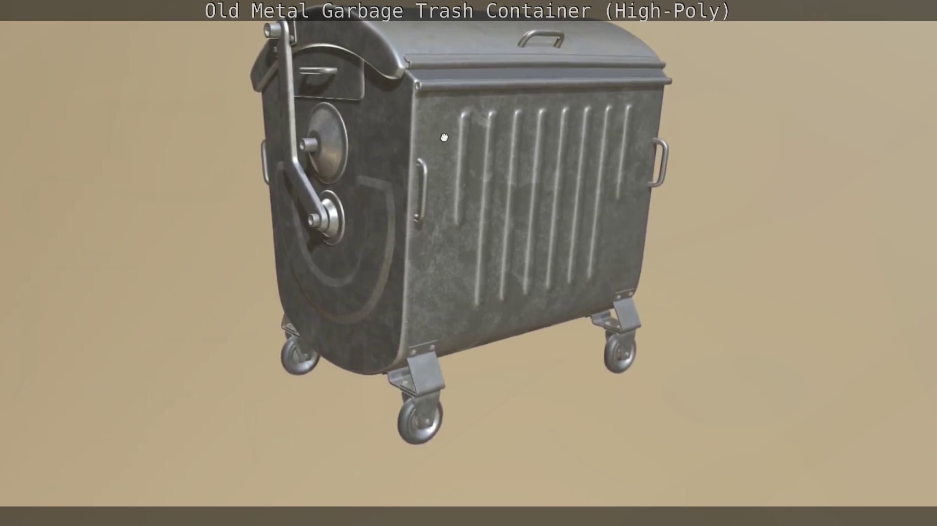 Old Metal Garbage Trash Container High-Poly 3D model_113