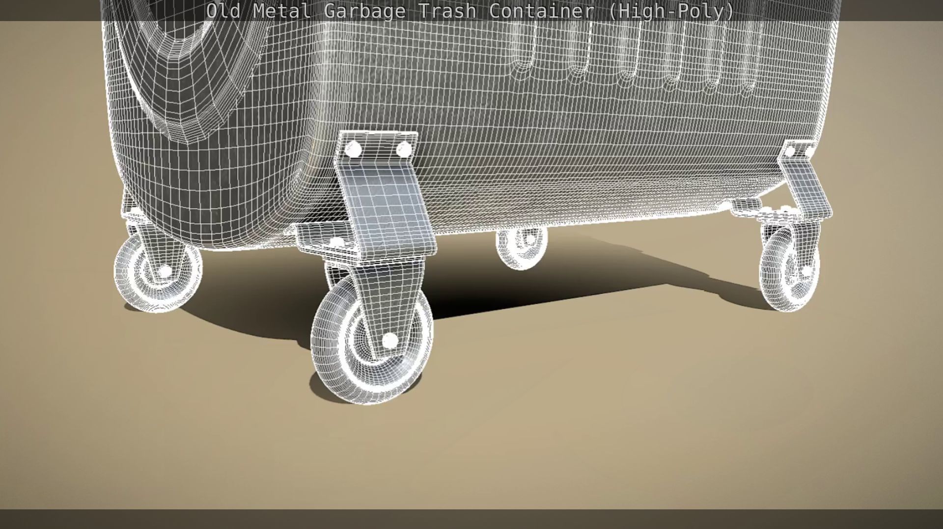 Old Metal Garbage Trash Container High-Poly 3D model_106