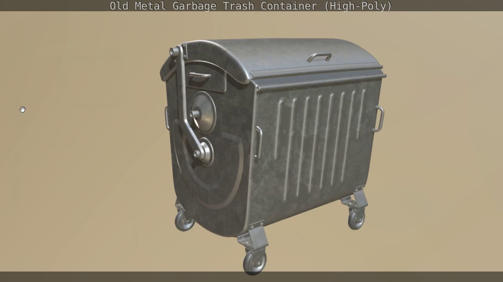 Old Metal Garbage Trash Container High-Poly 3D model_115