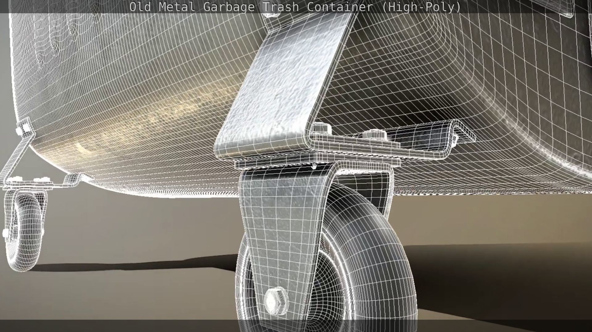 Old Metal Garbage Trash Container High-Poly 3D model_74