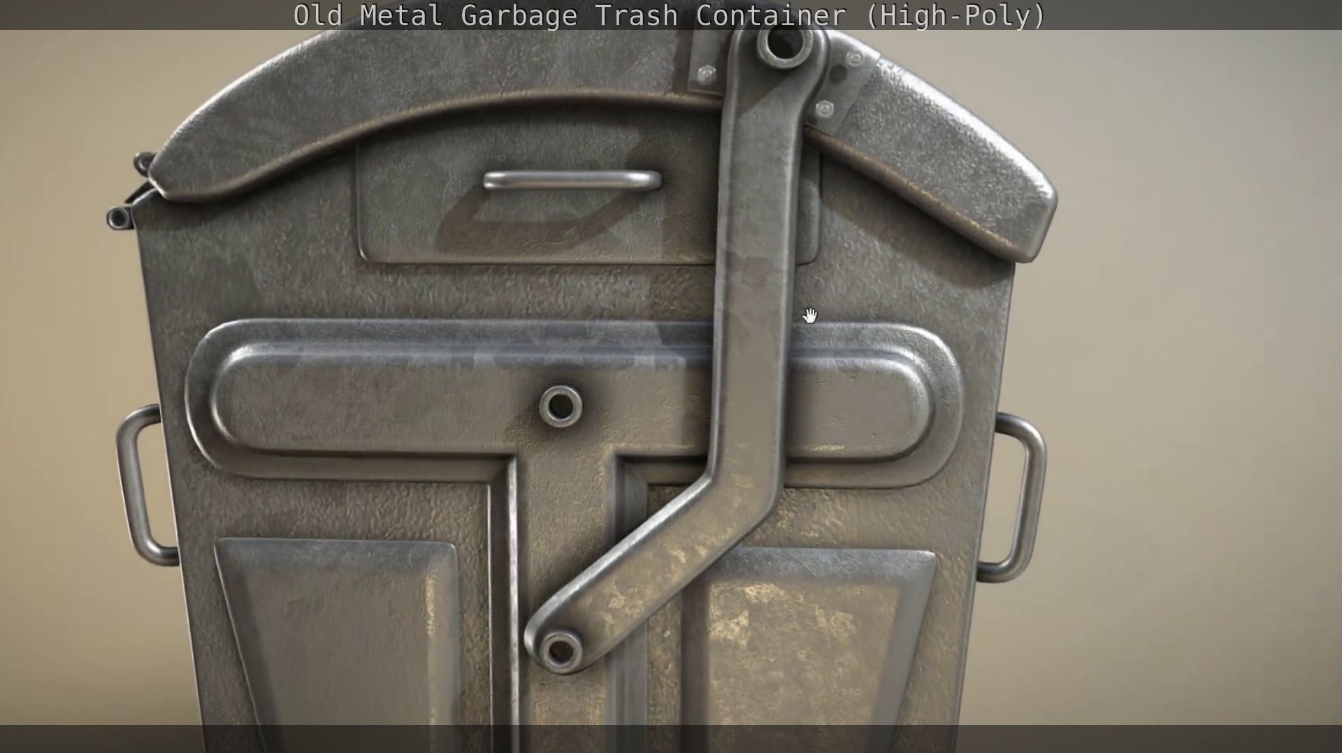 Old Metal Garbage Trash Container High-Poly 3D model_36