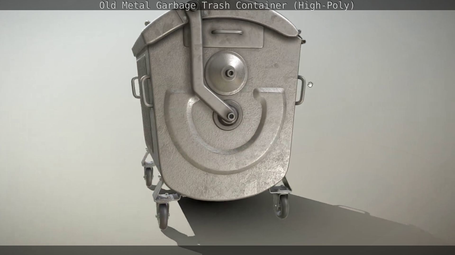 Old Metal Garbage Trash Container High-Poly 3D model_9