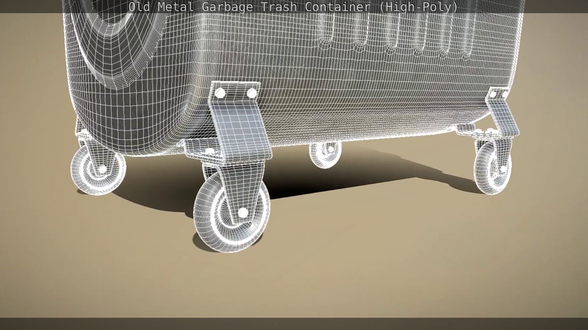 Old Metal Garbage Trash Container High-Poly 3D model_97