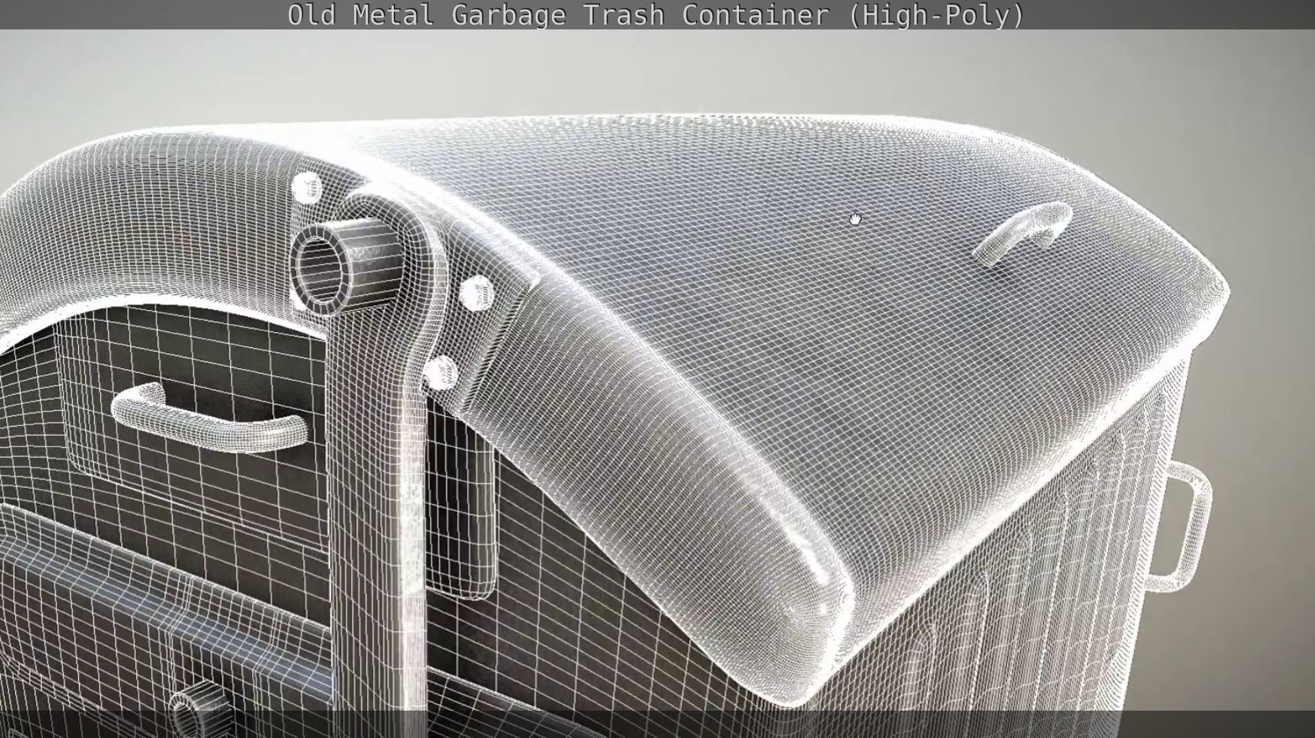 Old Metal Garbage Trash Container High-Poly 3D model_63