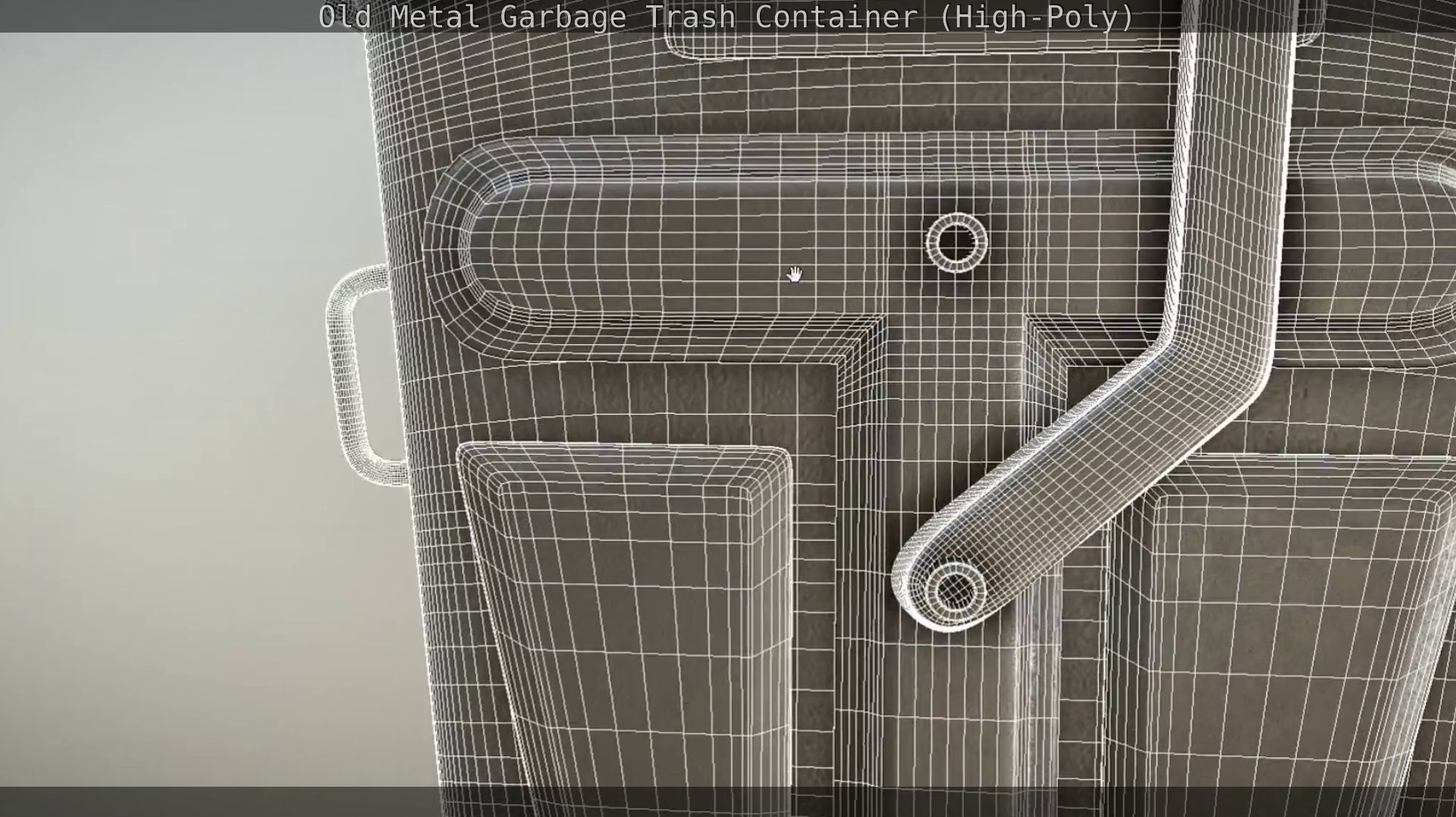 Old Metal Garbage Trash Container High-Poly 3D model_67