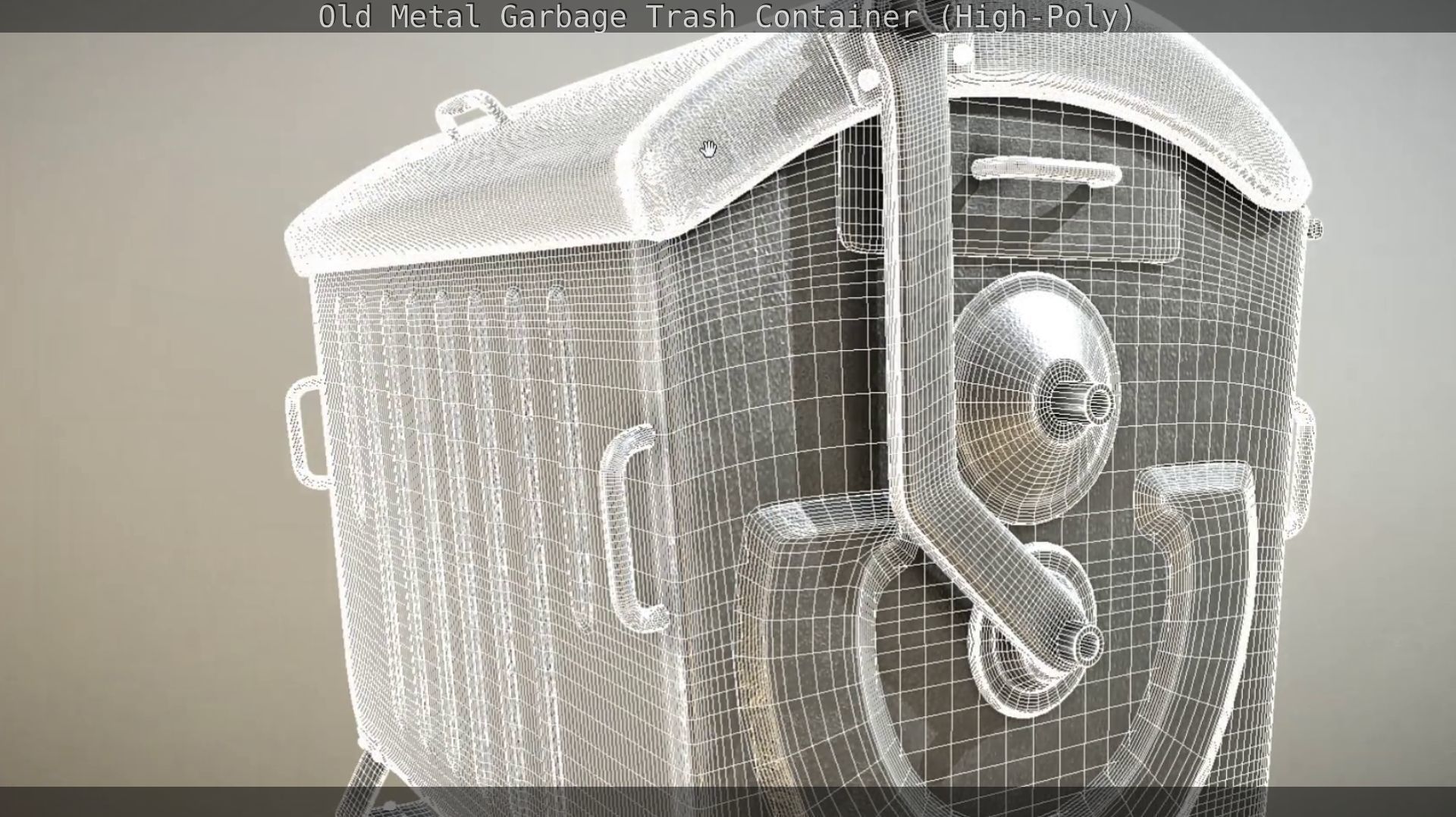 Old Metal Garbage Trash Container High-Poly 3D model_57