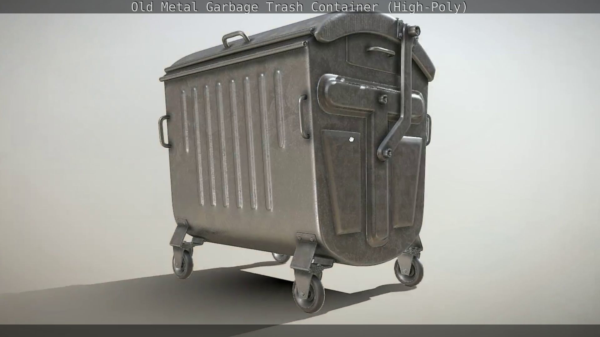 Old Metal Garbage Trash Container High-Poly 3D model_23