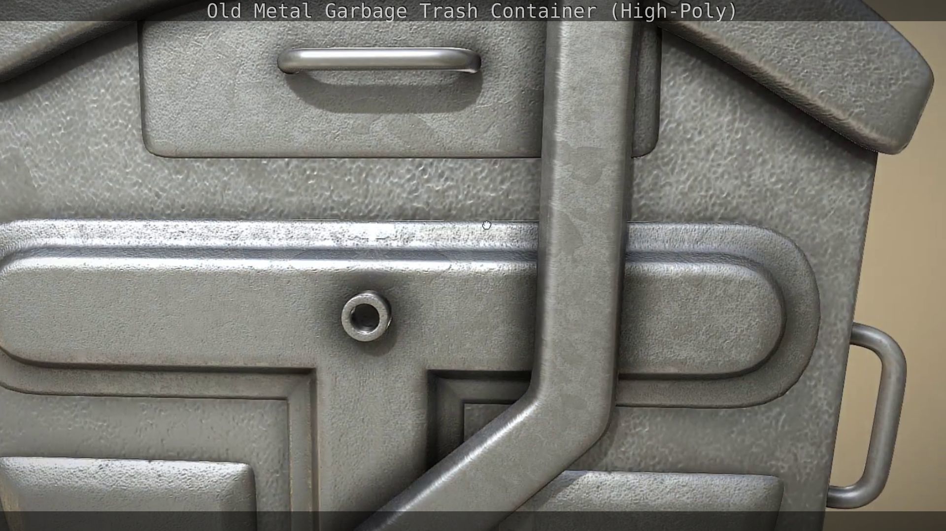 Old Metal Garbage Trash Container High-Poly 3D model_33