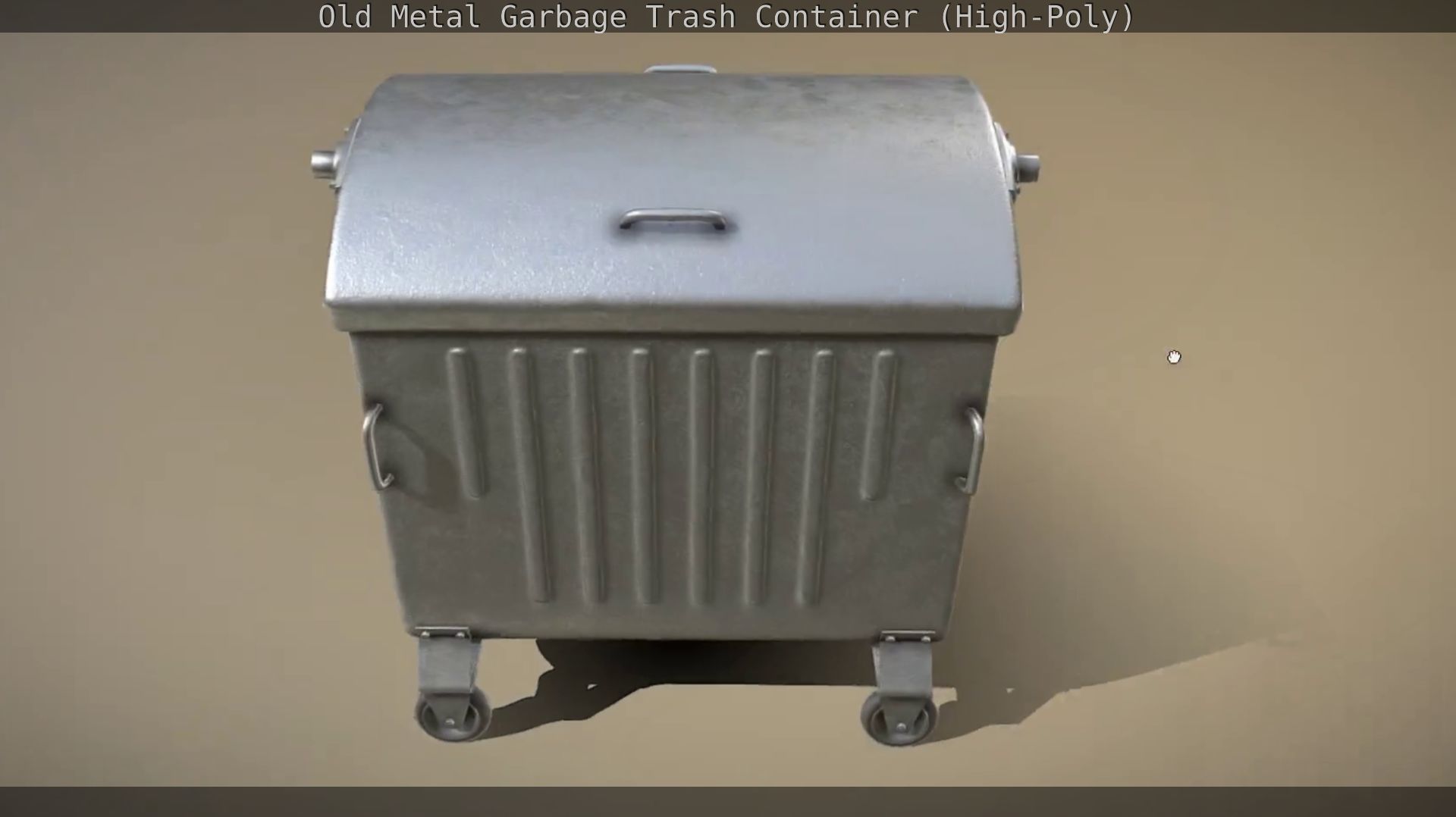 Old Metal Garbage Trash Container High-Poly 3D model_12