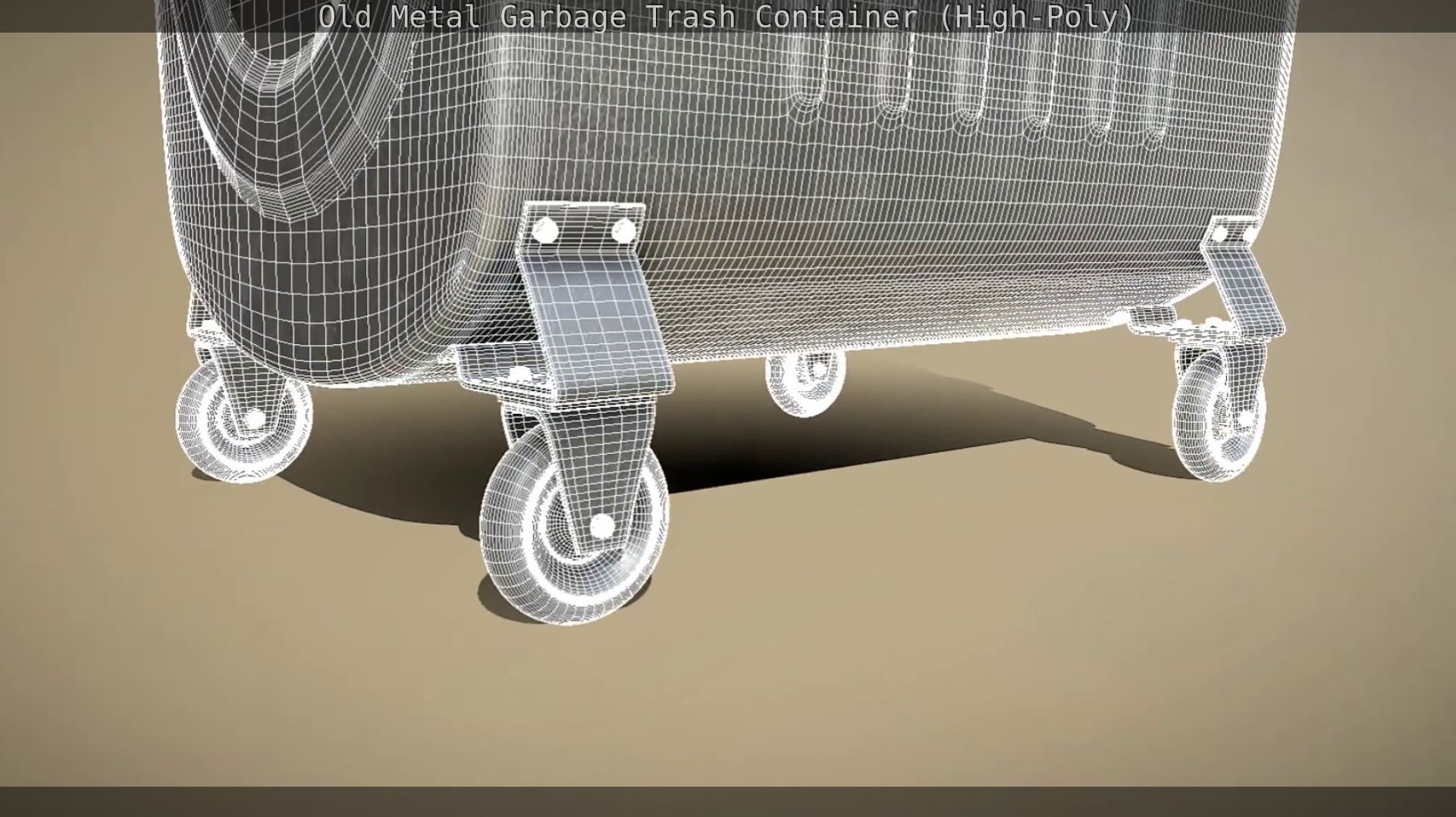 Old Metal Garbage Trash Container High-Poly 3D model_98