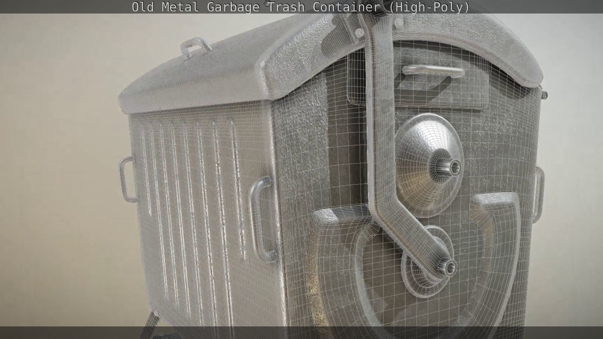 Old Metal Garbage Trash Container High-Poly 3D model_56