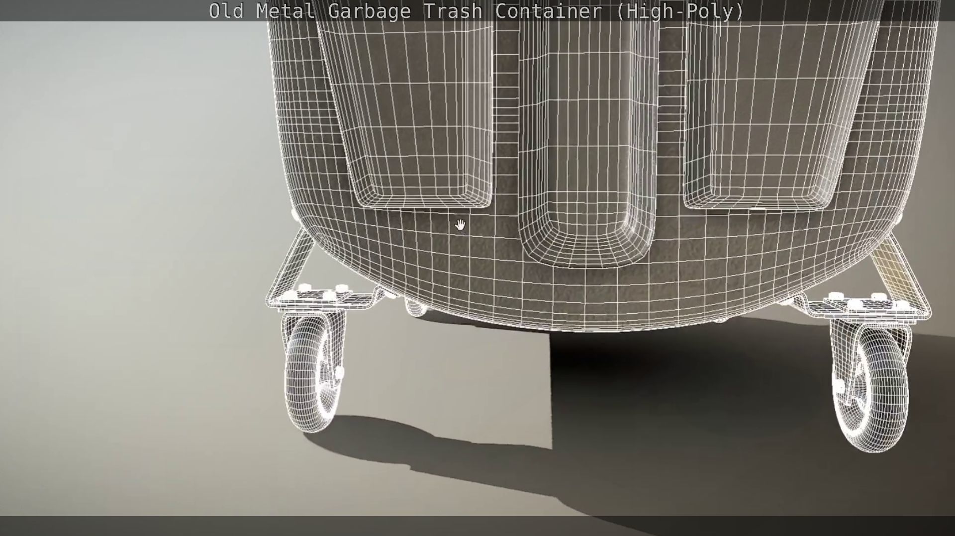 Old Metal Garbage Trash Container High-Poly 3D model_69