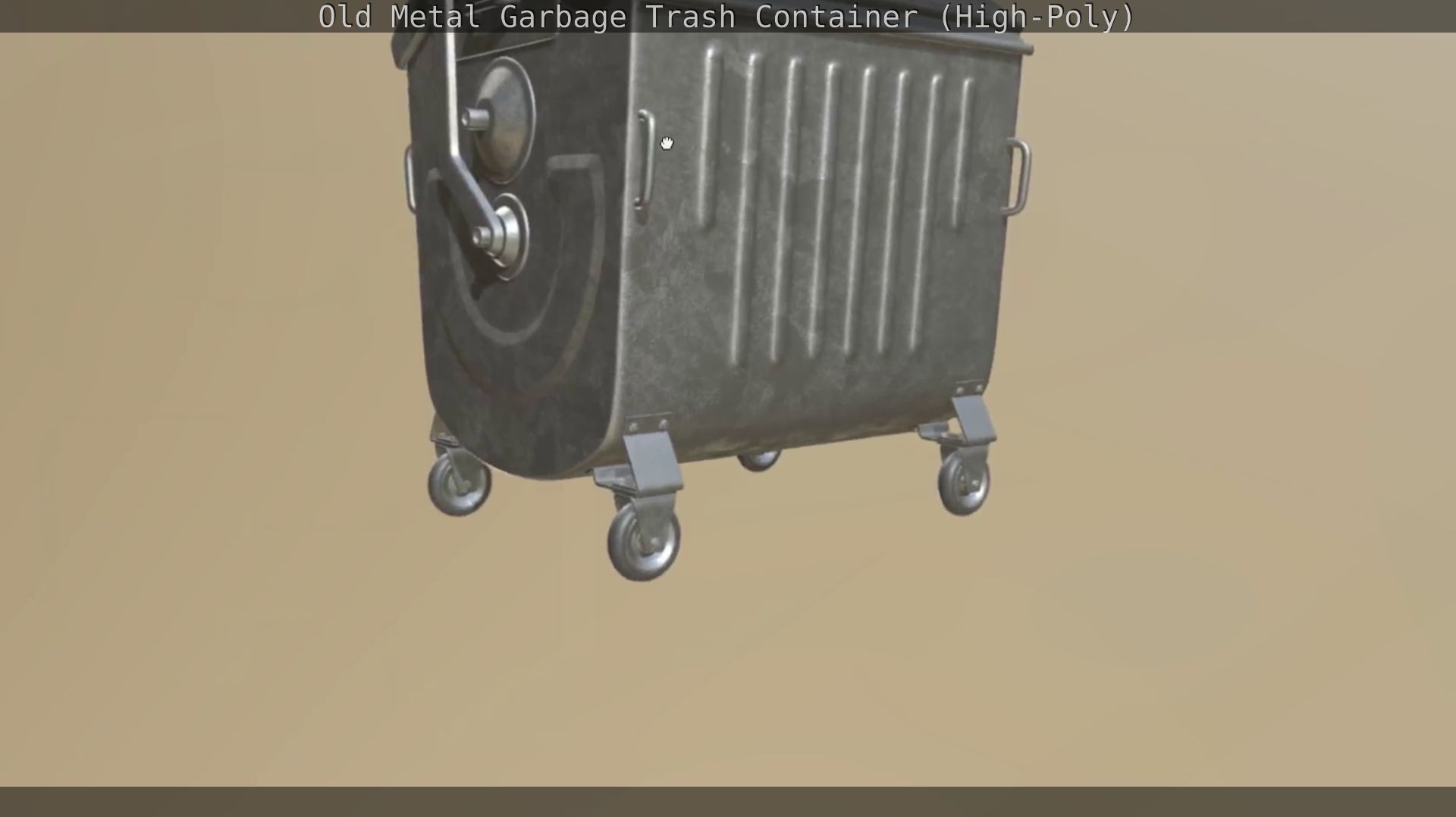 Old Metal Garbage Trash Container High-Poly 3D model_111