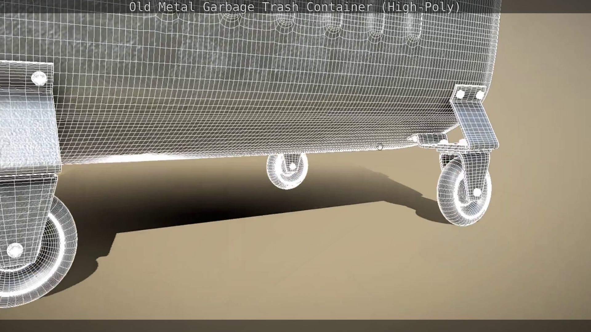 Old Metal Garbage Trash Container High-Poly 3D model_94