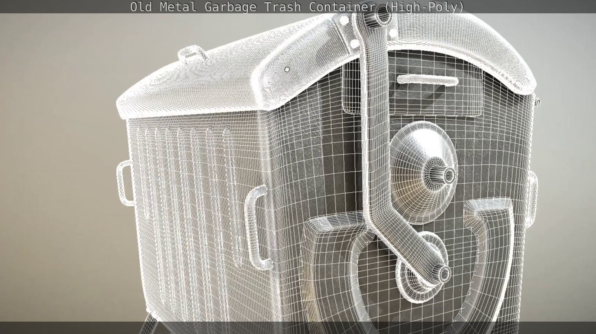 Old Metal Garbage Trash Container High-Poly 3D model_58