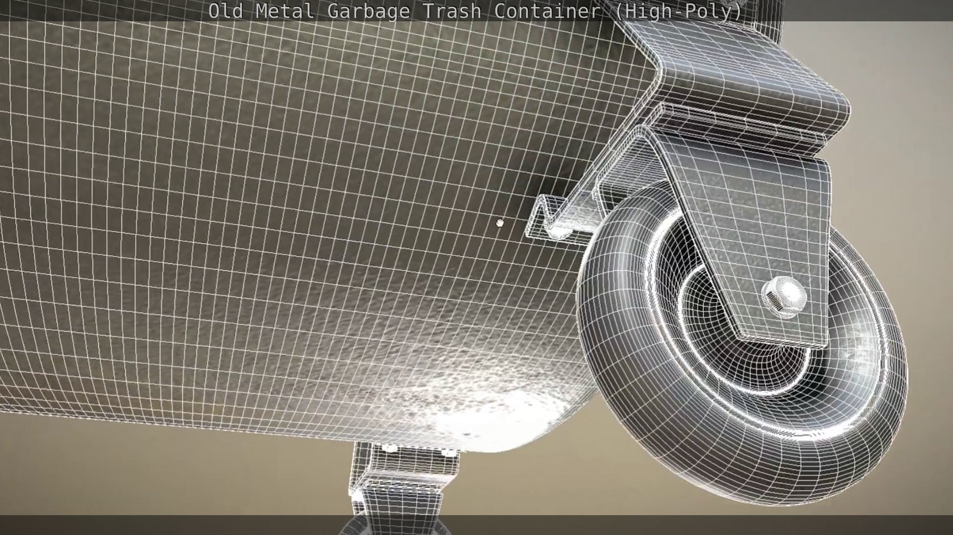 Old Metal Garbage Trash Container High-Poly 3D model_89