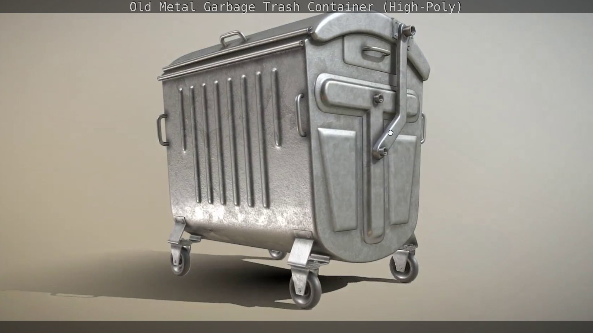 Old Metal Garbage Trash Container High-Poly 3D model_22