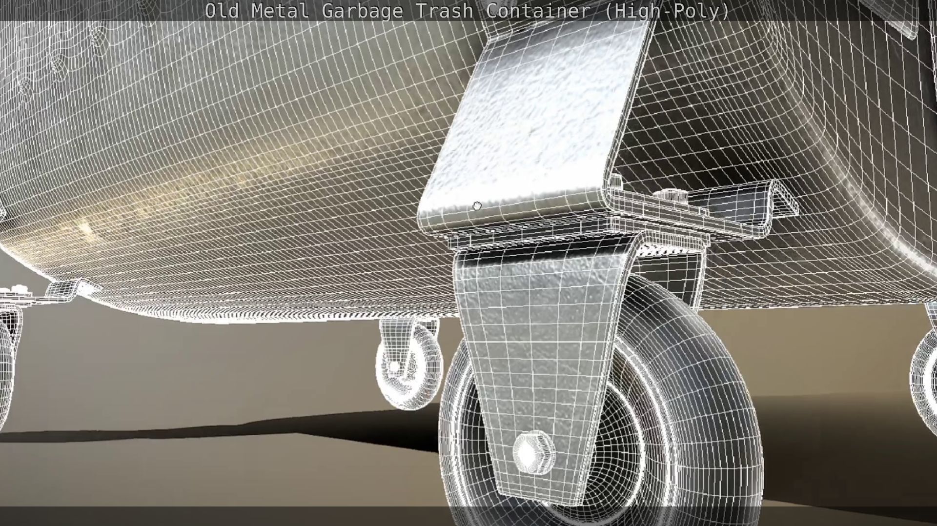 Old Metal Garbage Trash Container High-Poly 3D model_73