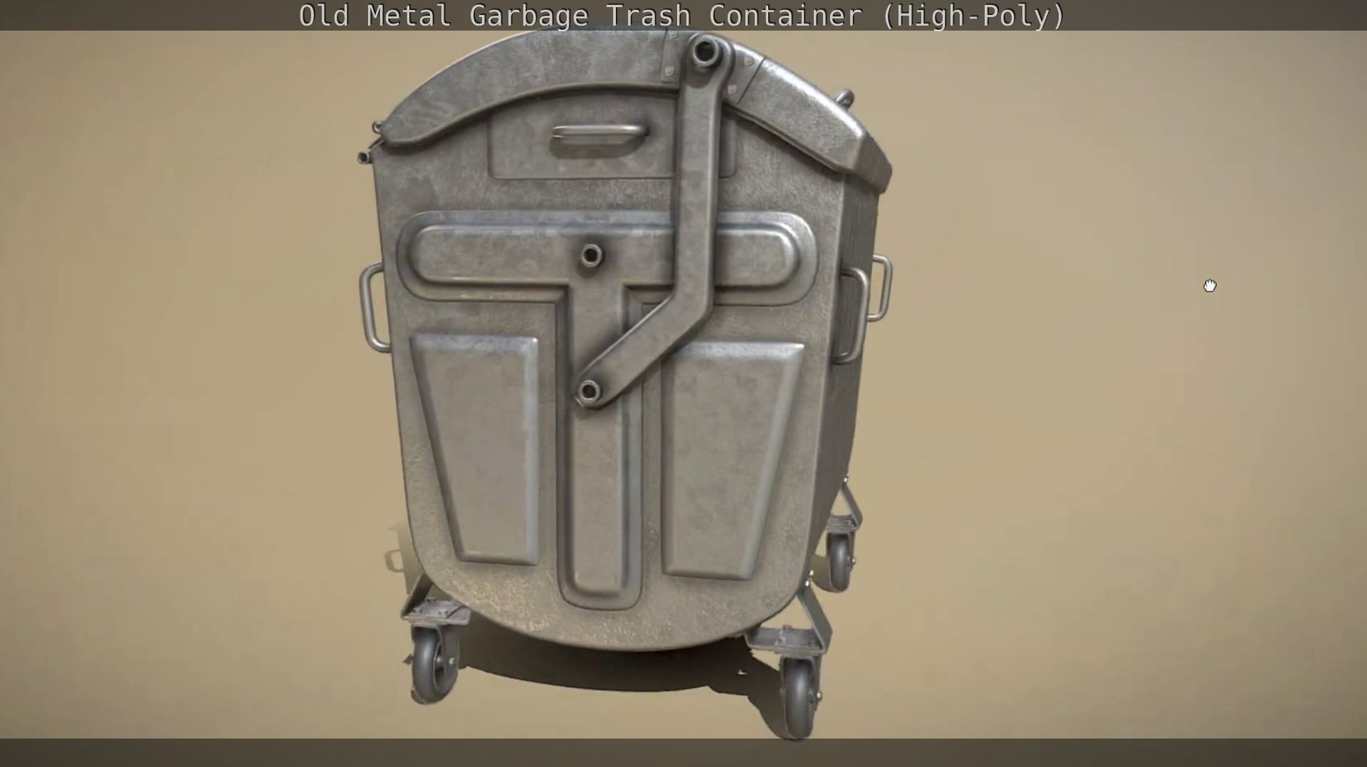 Old Metal Garbage Trash Container High-Poly 3D model_13