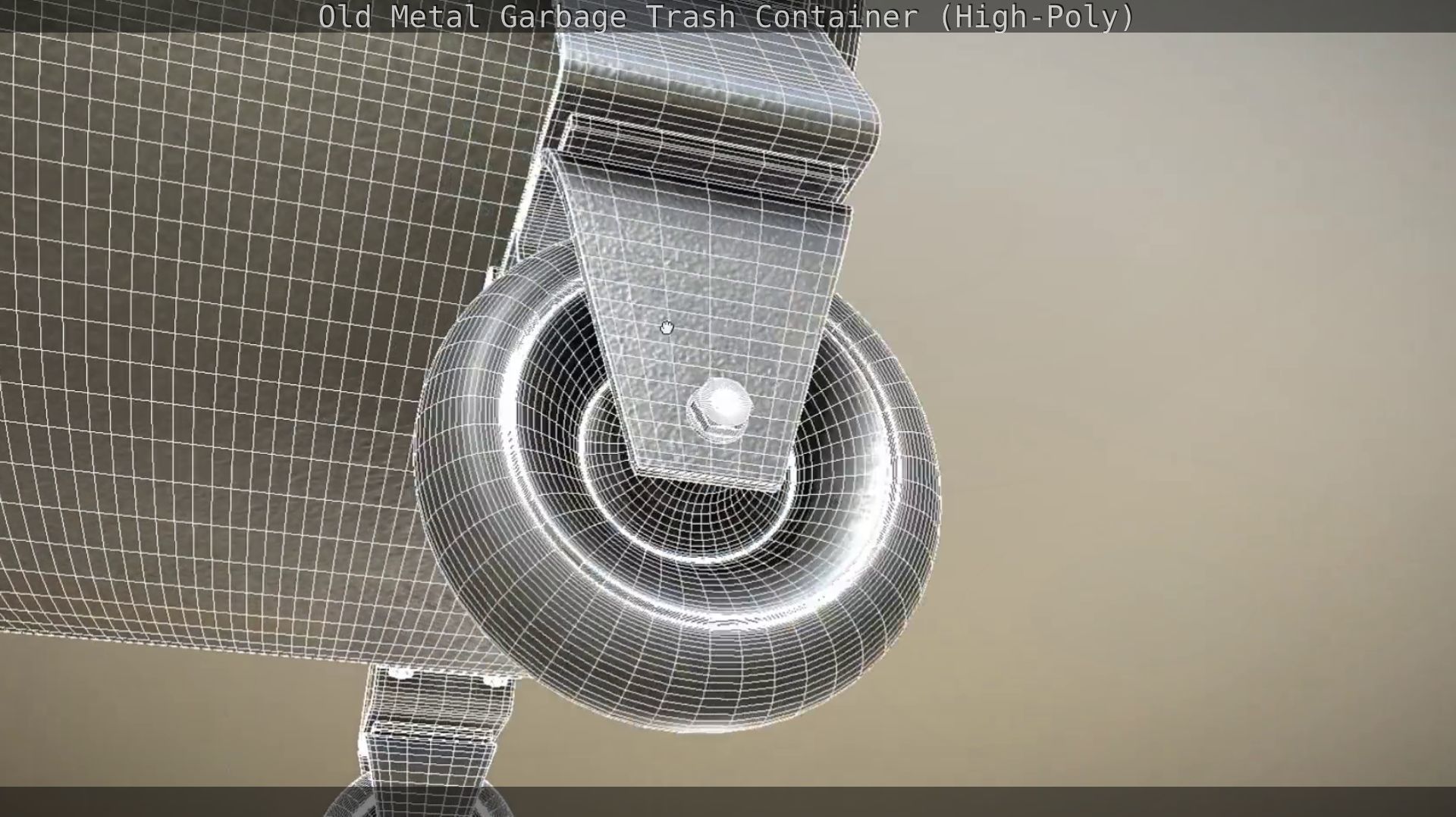 Old Metal Garbage Trash Container High-Poly 3D model_88