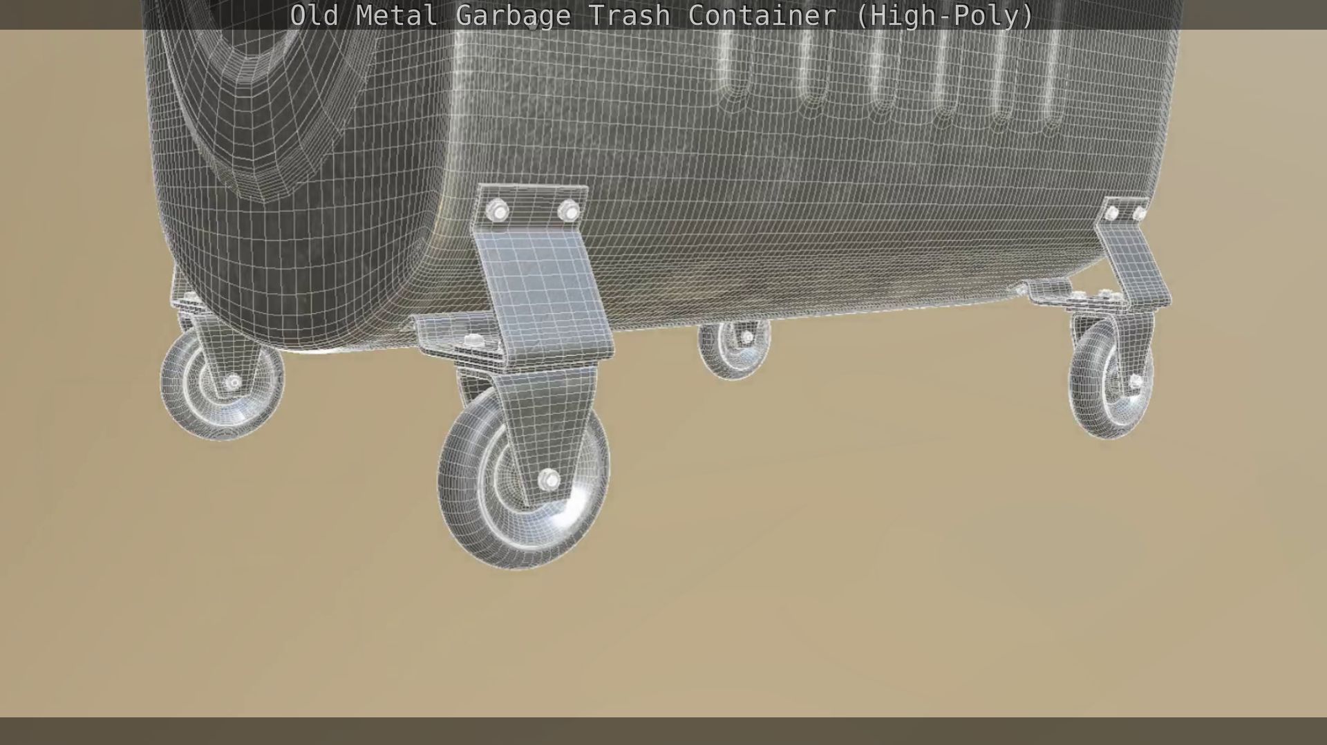 Old Metal Garbage Trash Container High-Poly 3D model_109