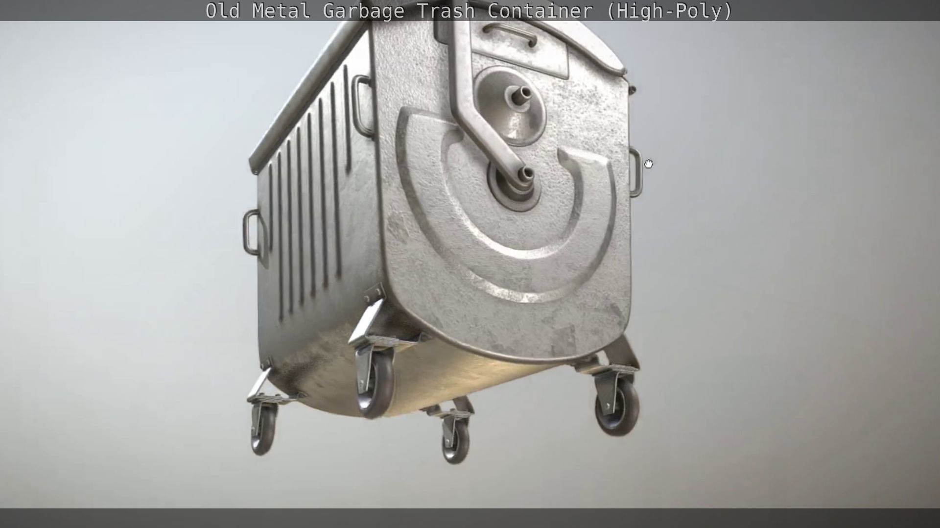 Old Metal Garbage Trash Container High-Poly 3D model_3