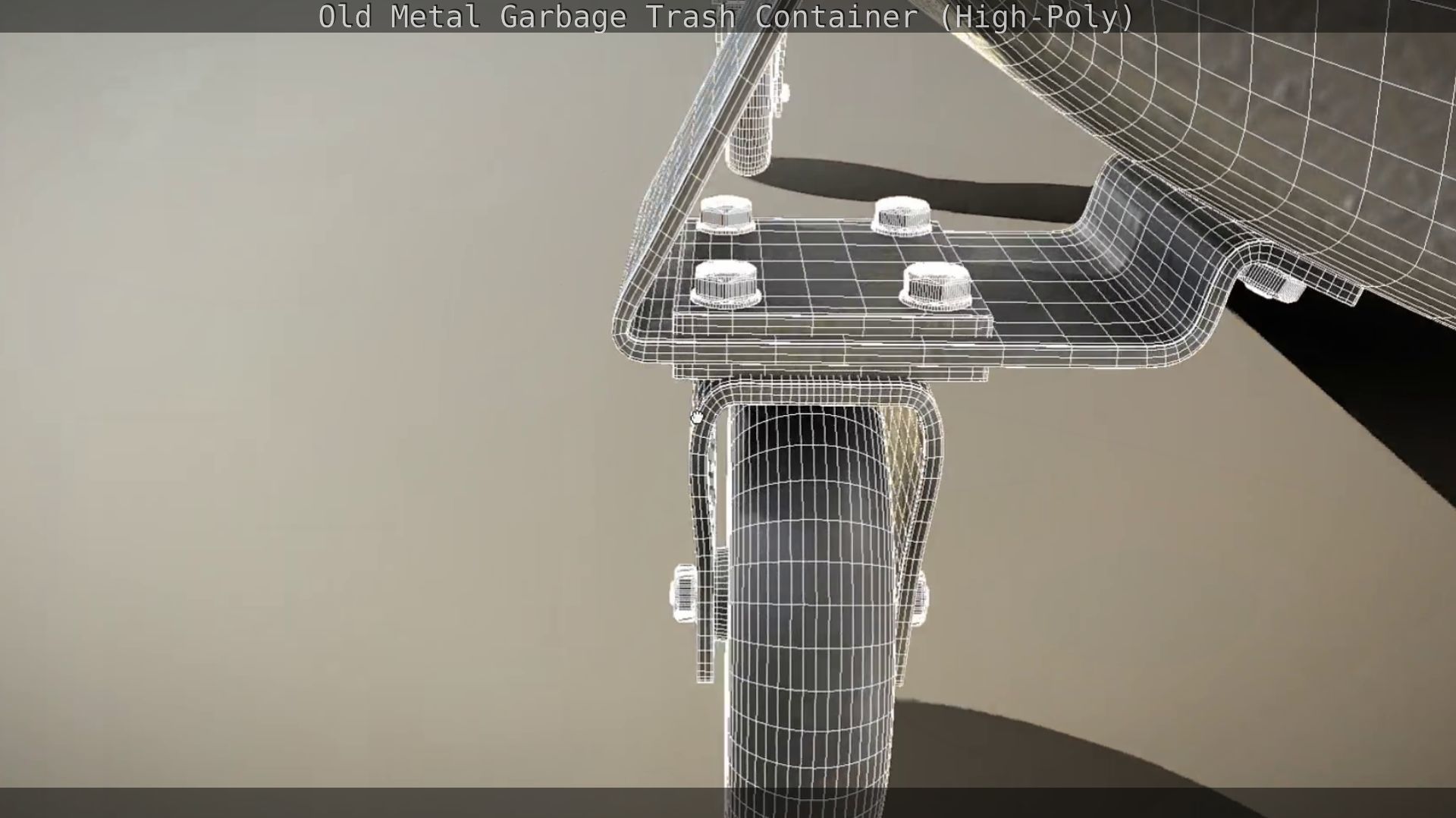 Old Metal Garbage Trash Container High-Poly 3D model_80