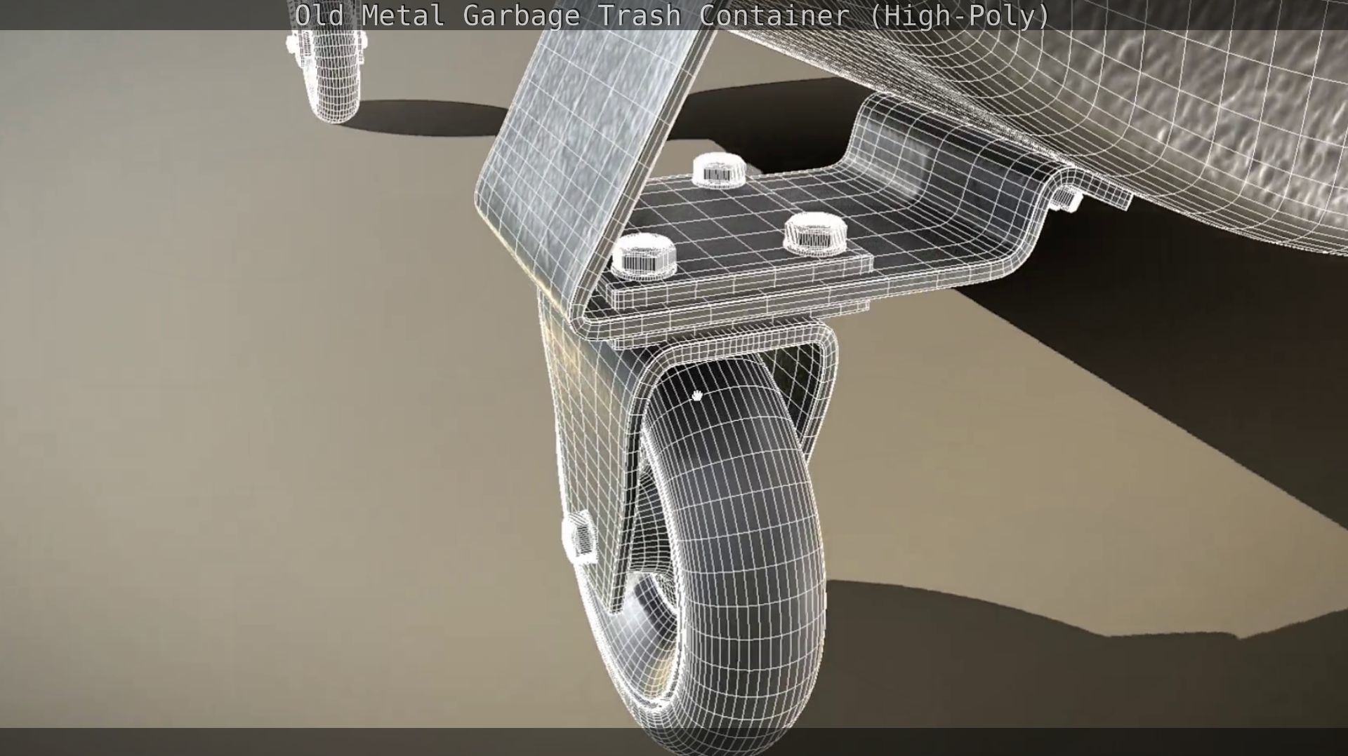 Old Metal Garbage Trash Container High-Poly 3D model_79