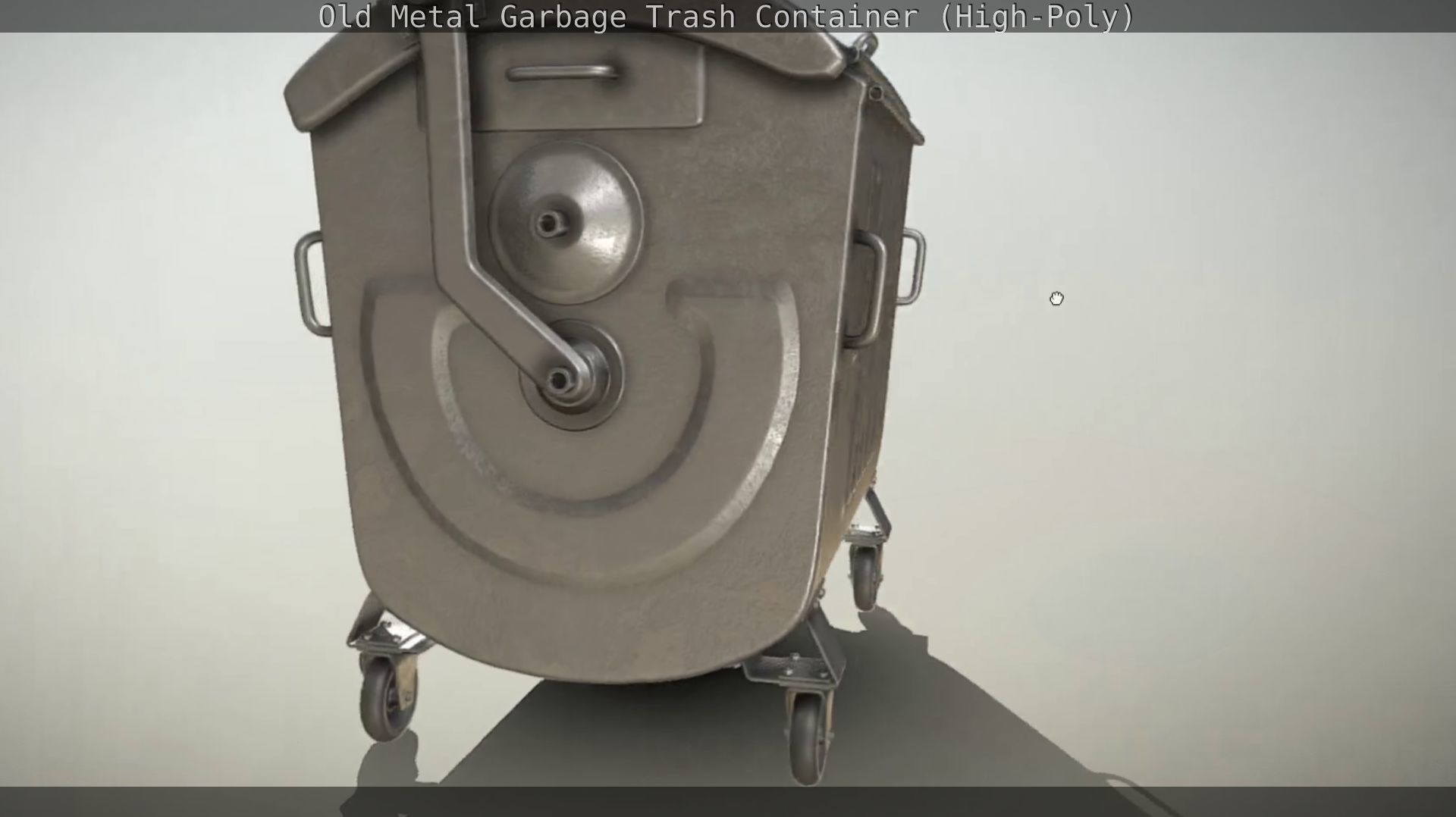 Old Metal Garbage Trash Container High-Poly 3D model_8