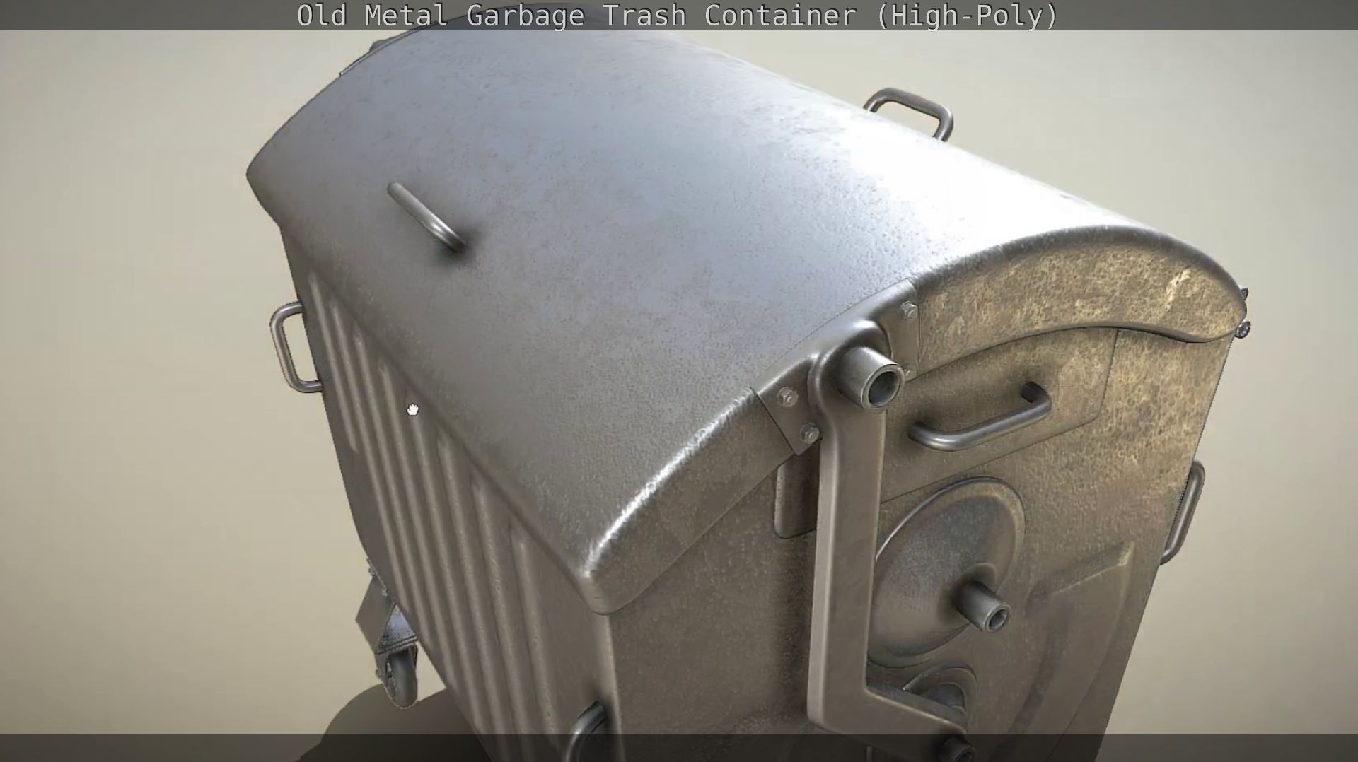 Old Metal Garbage Trash Container High-Poly 3D model_43