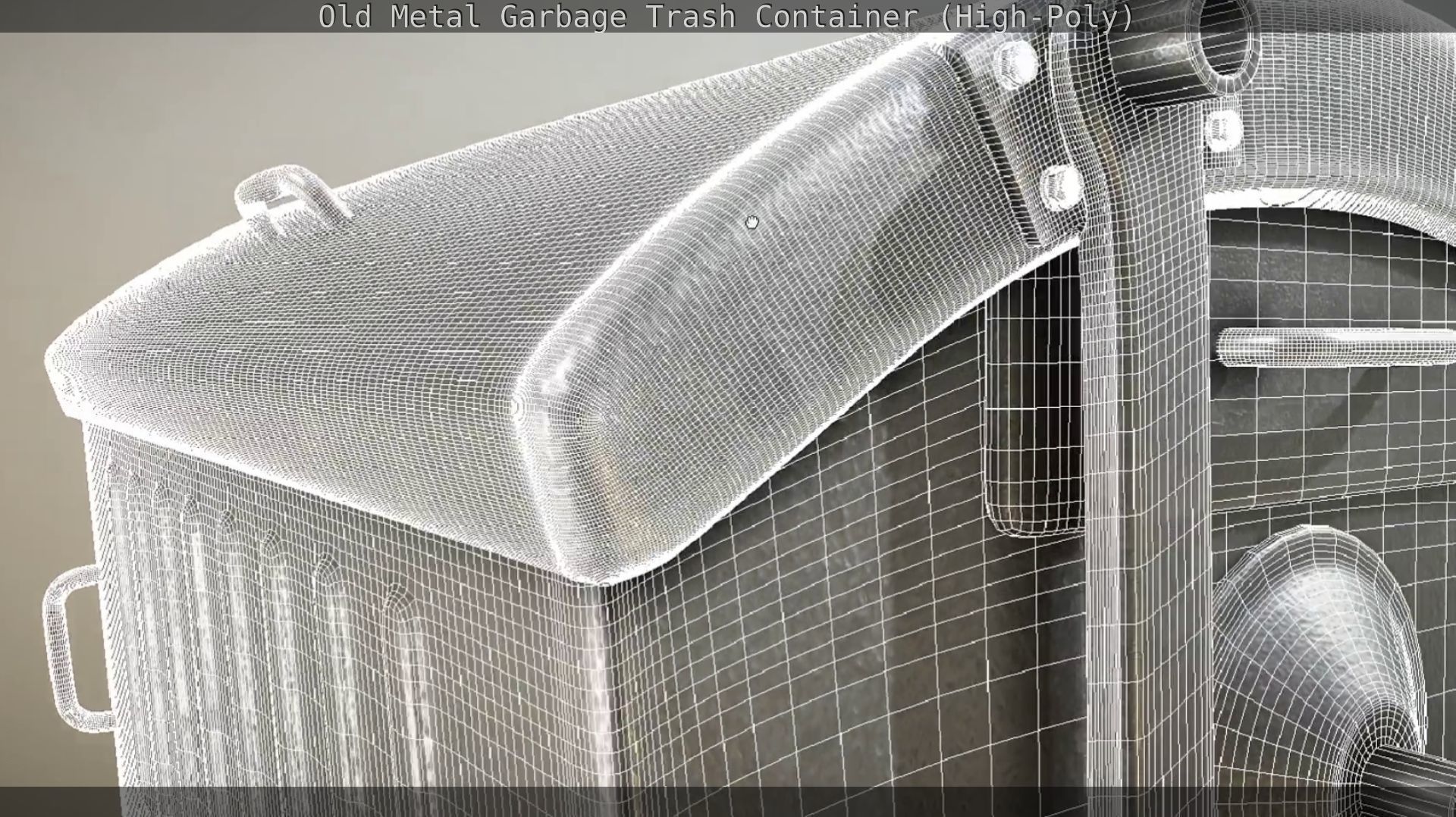 Old Metal Garbage Trash Container High-Poly 3D model_61