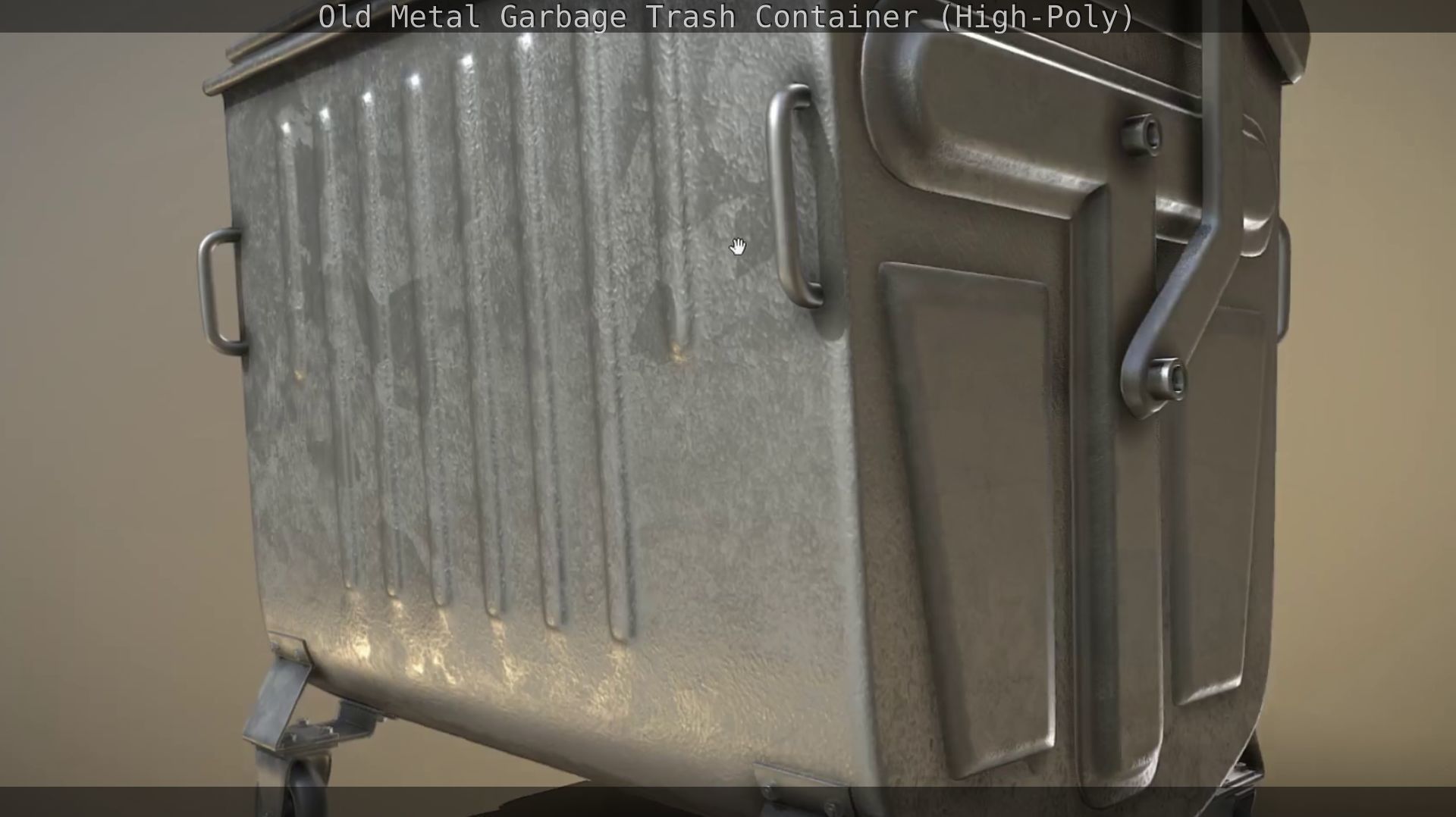 Old Metal Garbage Trash Container High-Poly 3D model_27