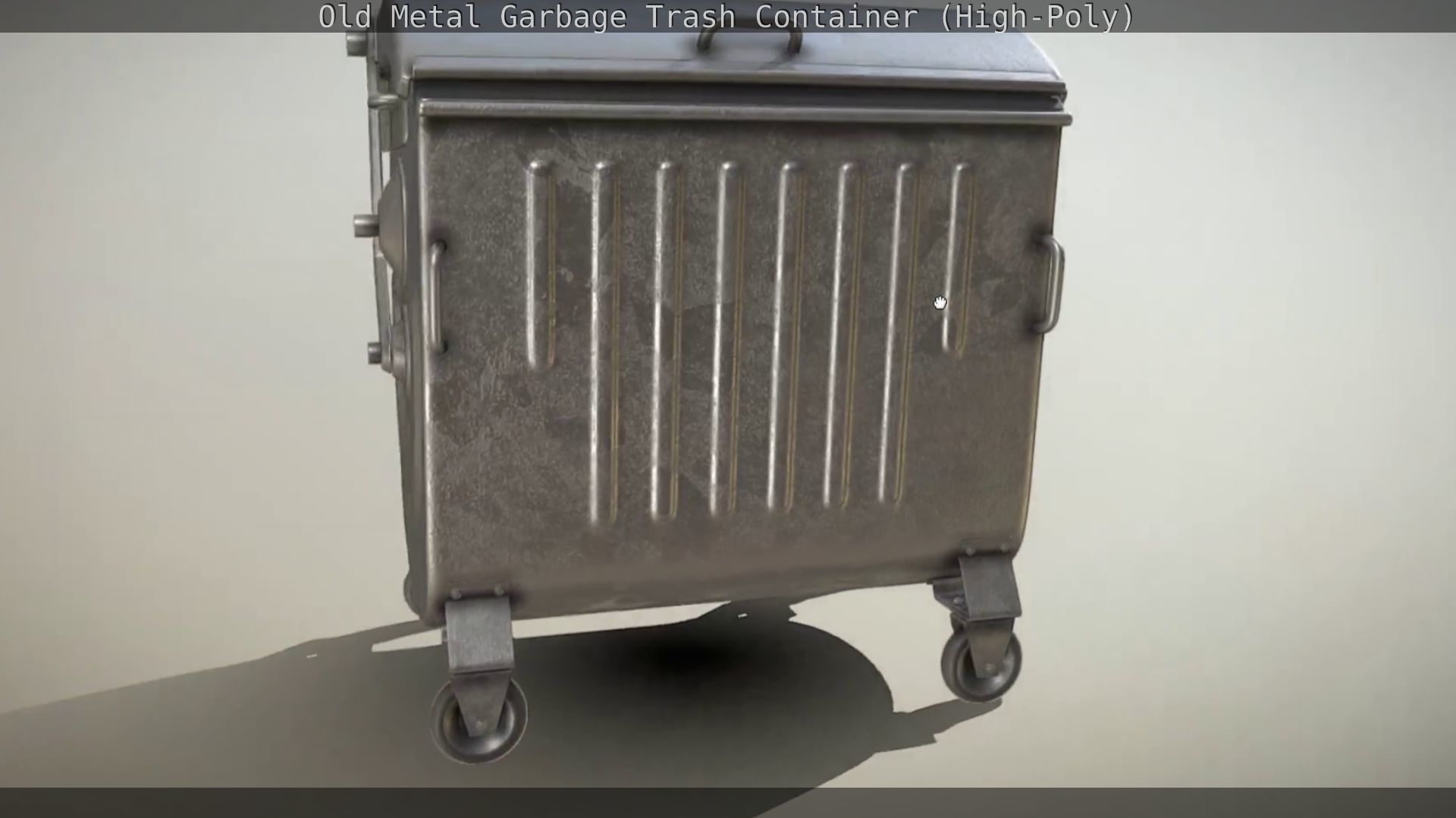 Old Metal Garbage Trash Container High-Poly 3D model_6