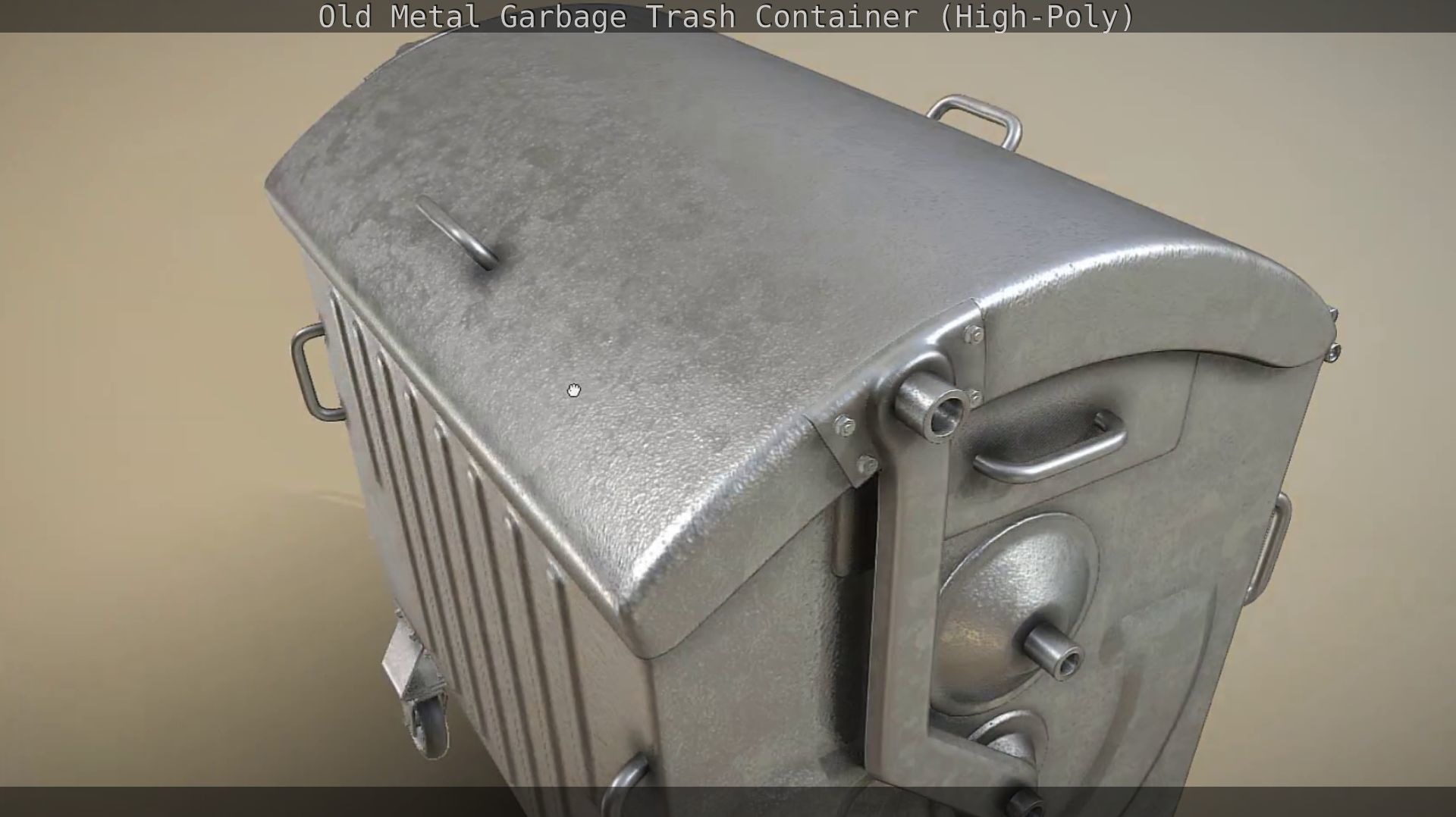 Old Metal Garbage Trash Container High-Poly 3D model_42