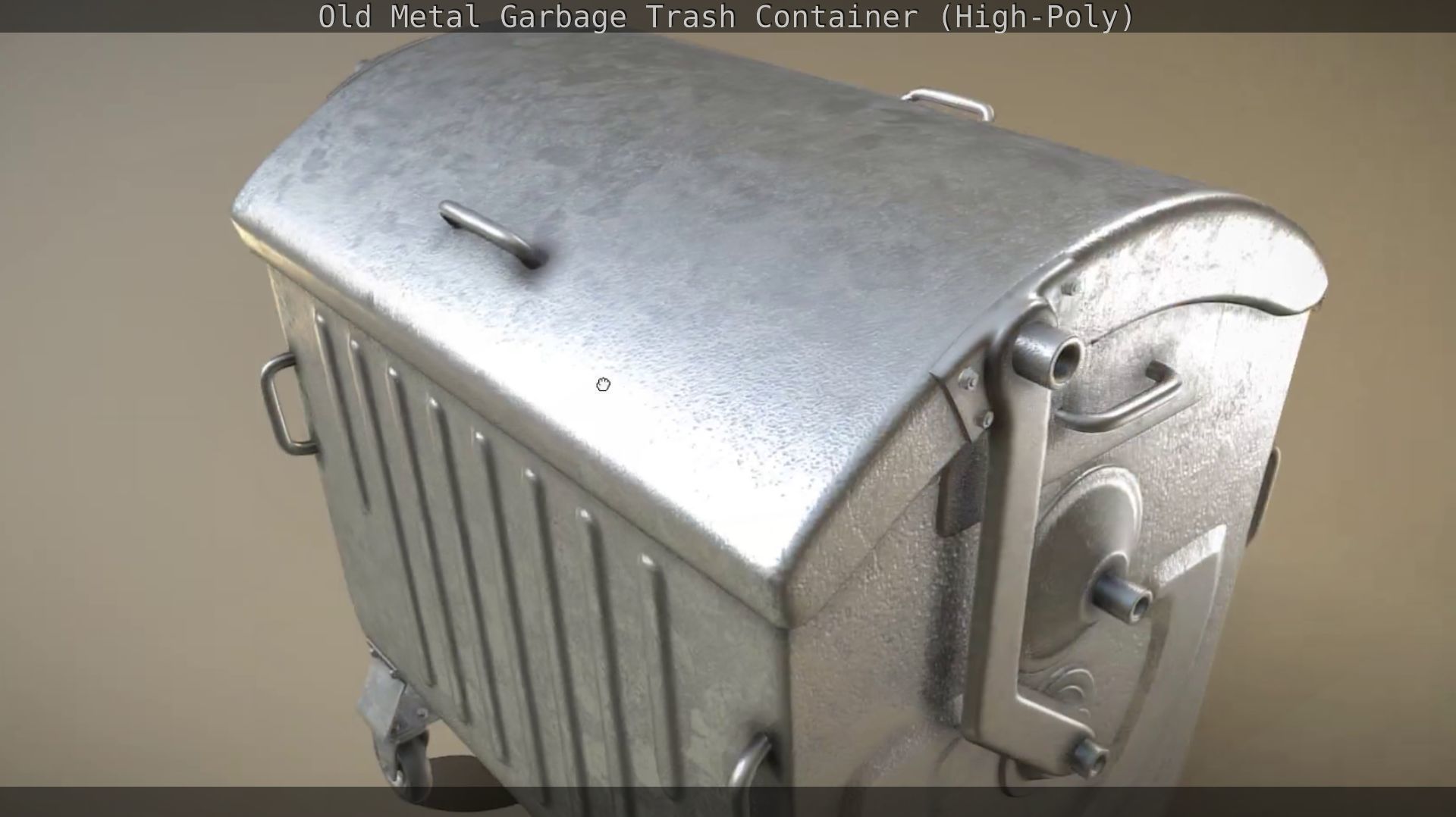 Old Metal Garbage Trash Container High-Poly 3D model_38