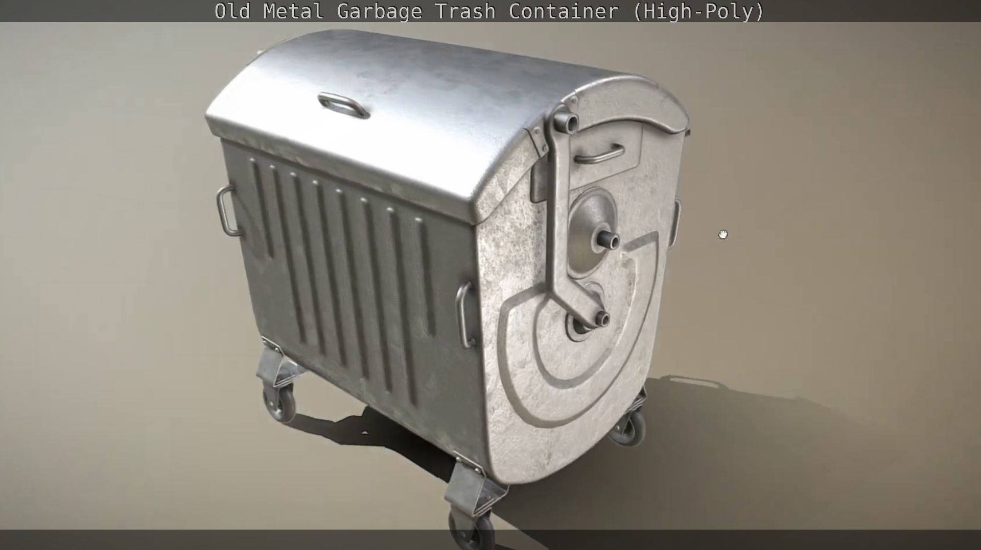Old Metal Garbage Trash Container High-Poly 3D model_11