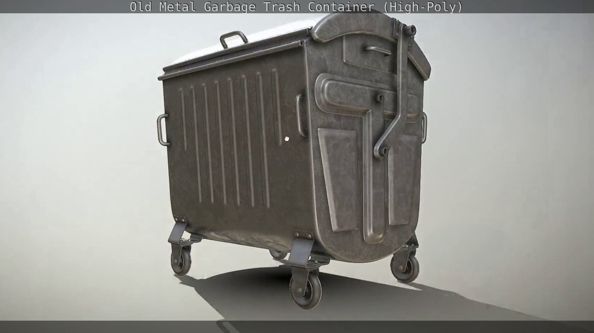 Old Metal Garbage Trash Container High-Poly 3D model_24