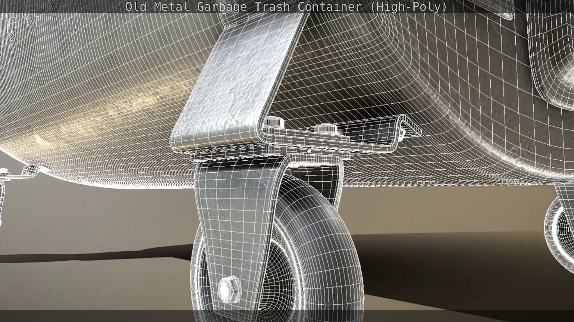 Old Metal Garbage Trash Container High-Poly 3D model_77