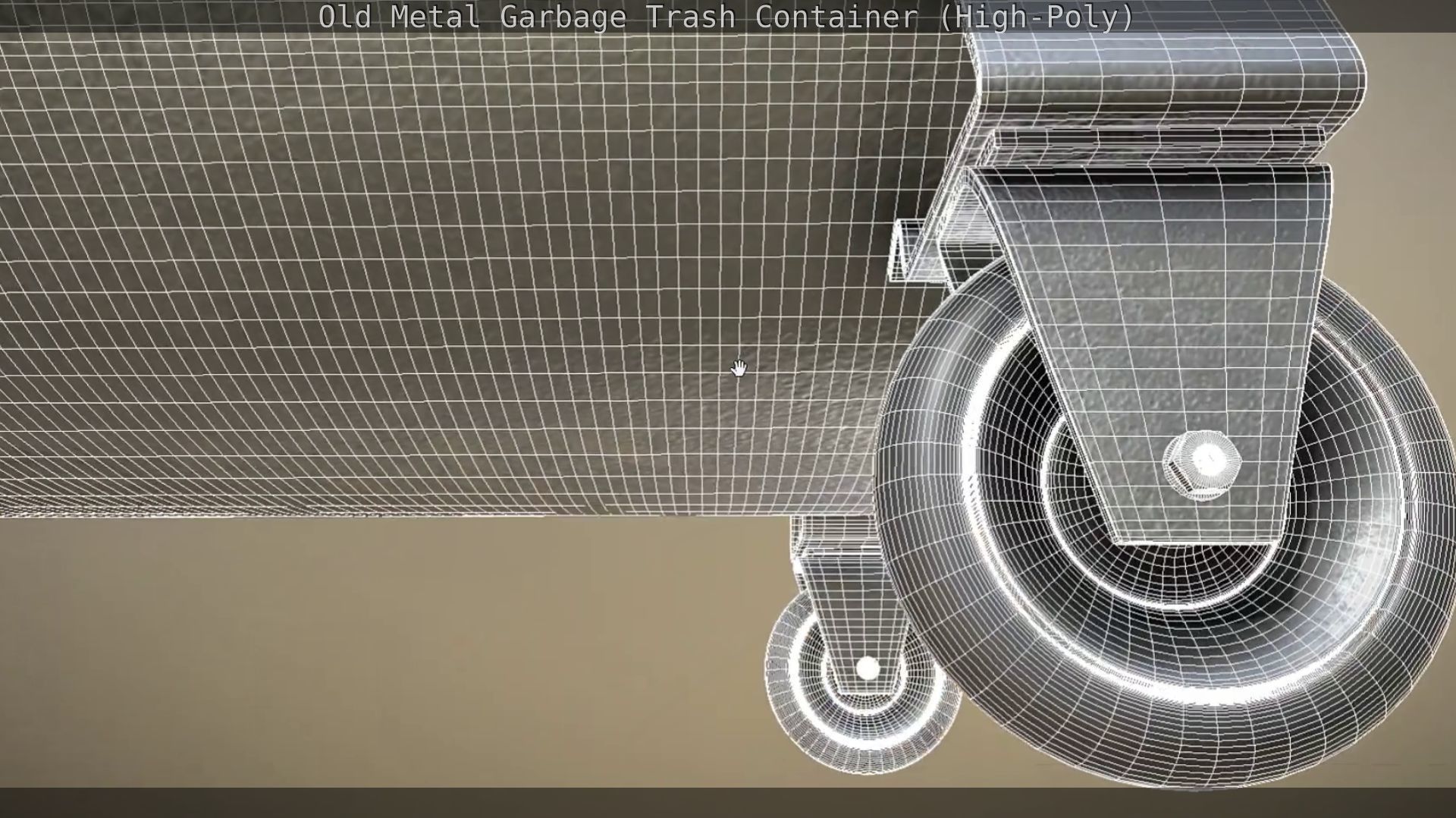 Old Metal Garbage Trash Container High-Poly 3D model_90