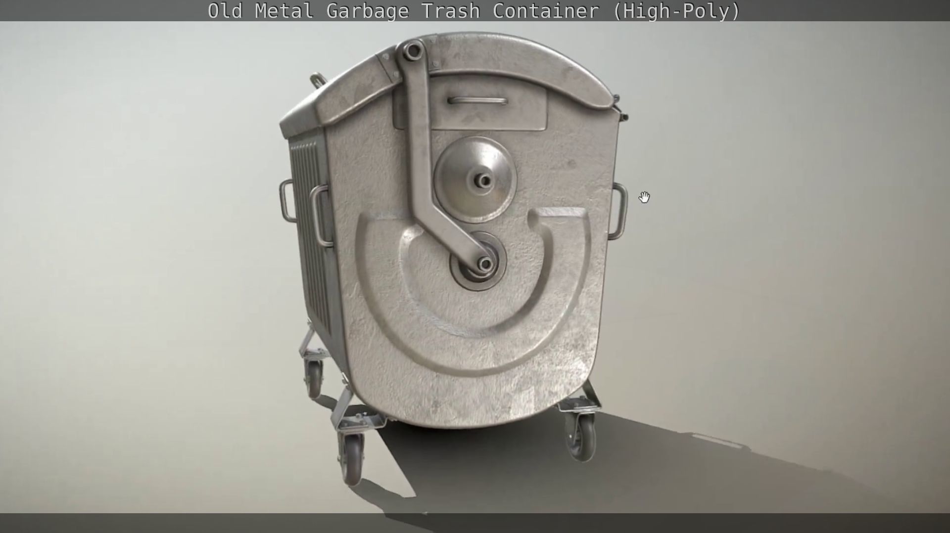 Old Metal Garbage Trash Container High-Poly 3D model_10