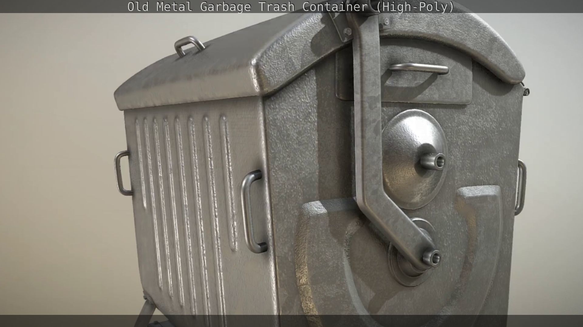 Old Metal Garbage Trash Container High-Poly 3D model_55