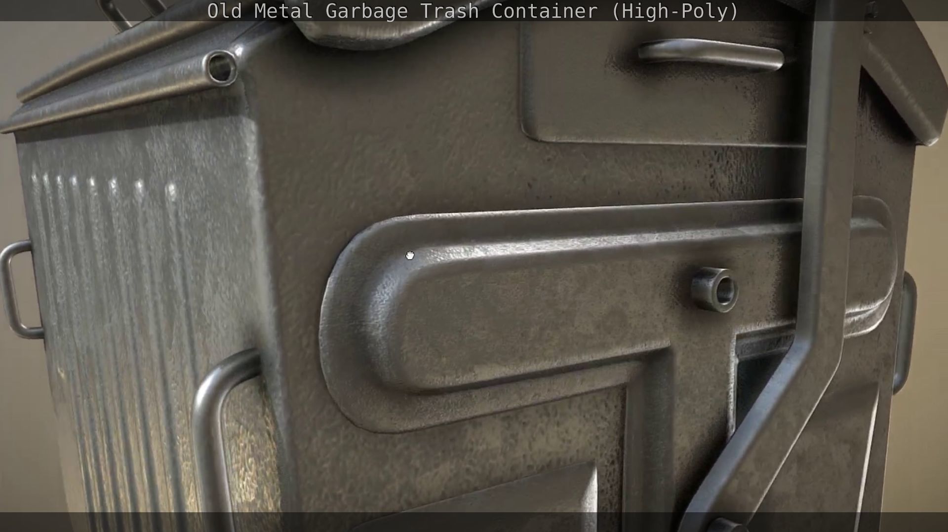 Old Metal Garbage Trash Container High-Poly 3D model_30