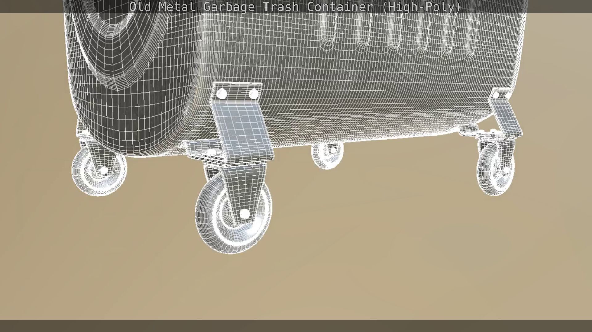 Old Metal Garbage Trash Container High-Poly 3D model_107