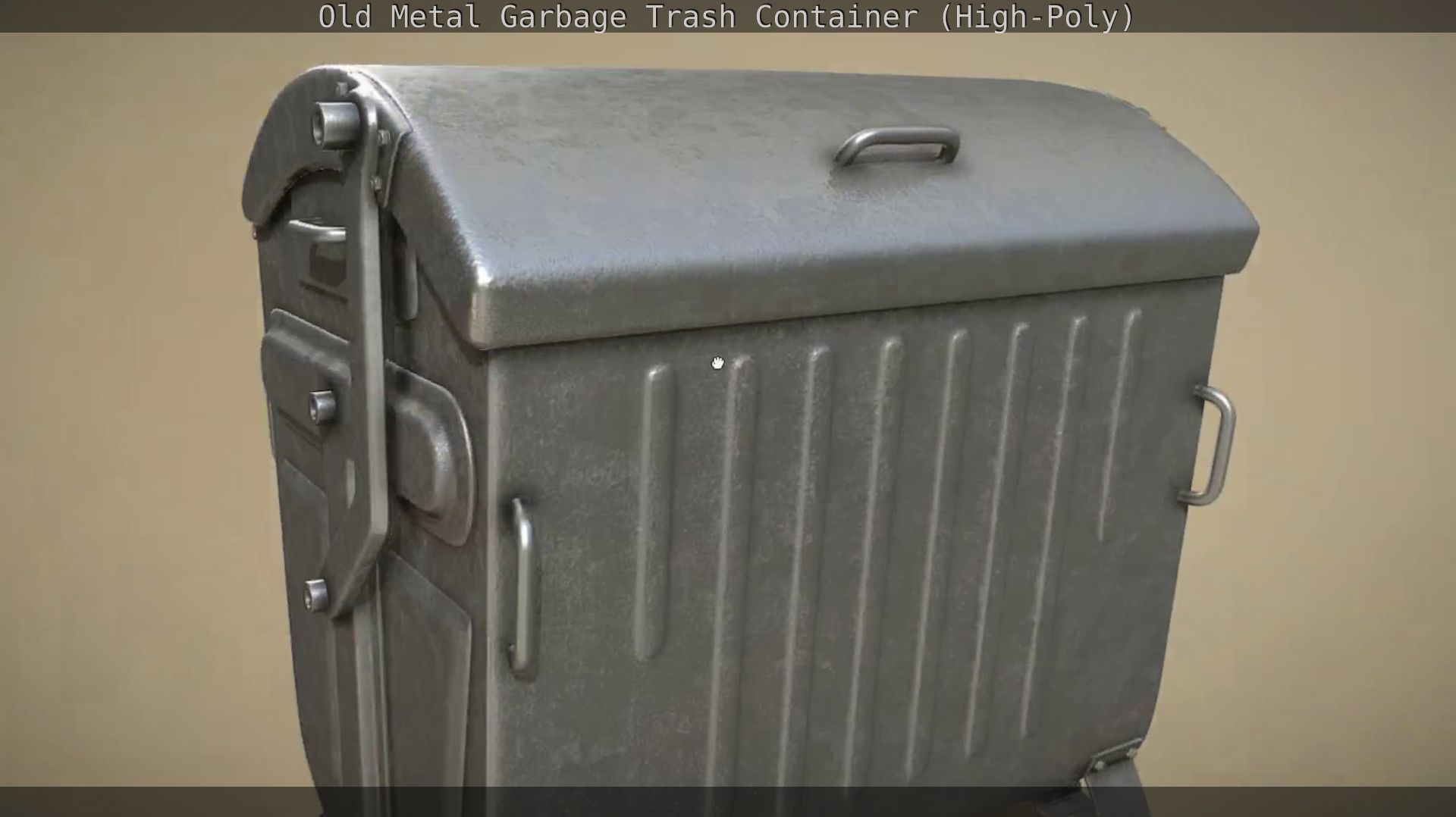 Old Metal Garbage Trash Container High-Poly 3D model_37